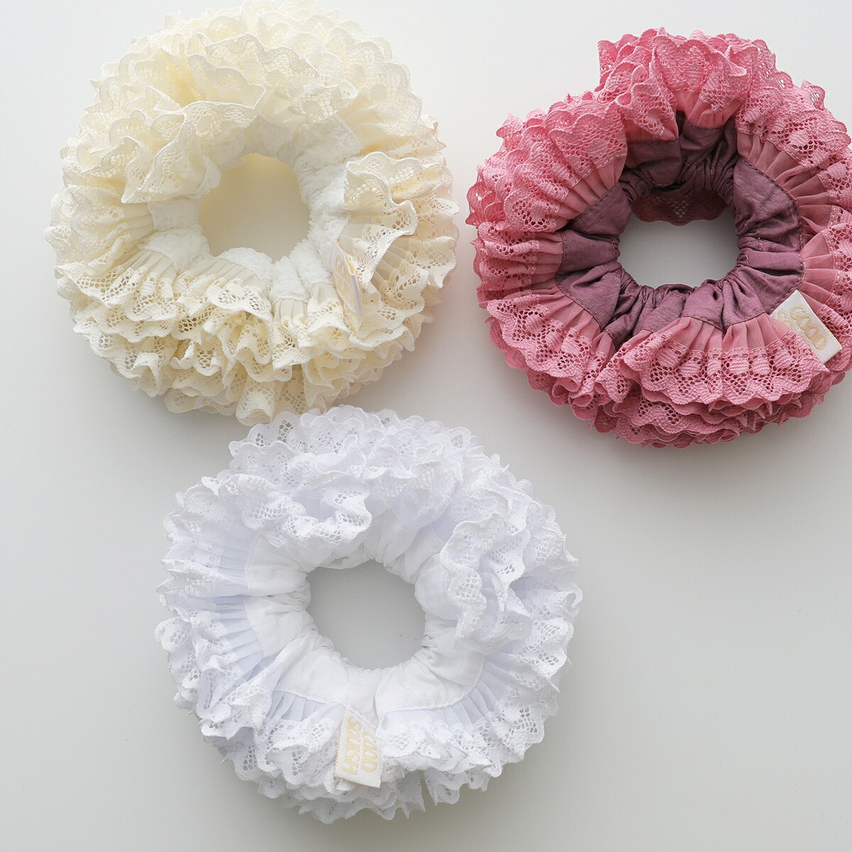 GOOD SQUISH フリルシュシュ ピンク グリーン　新品未使用品 GOOD SQUISH シュシュ WEDDING ON A WEDNESDAY ROSE : ZOZOTOWN
