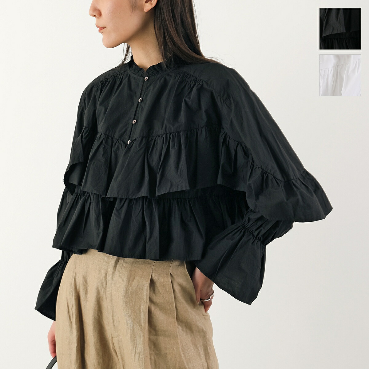 MAX MARA WEEKEND マックスマーラーウィークエンド フリルシャツ ブラウス  サイズ:L  ホワイト  レディース  トップス Max Mara WEEKEND フリル ブラウス シャツ オフホワイト L