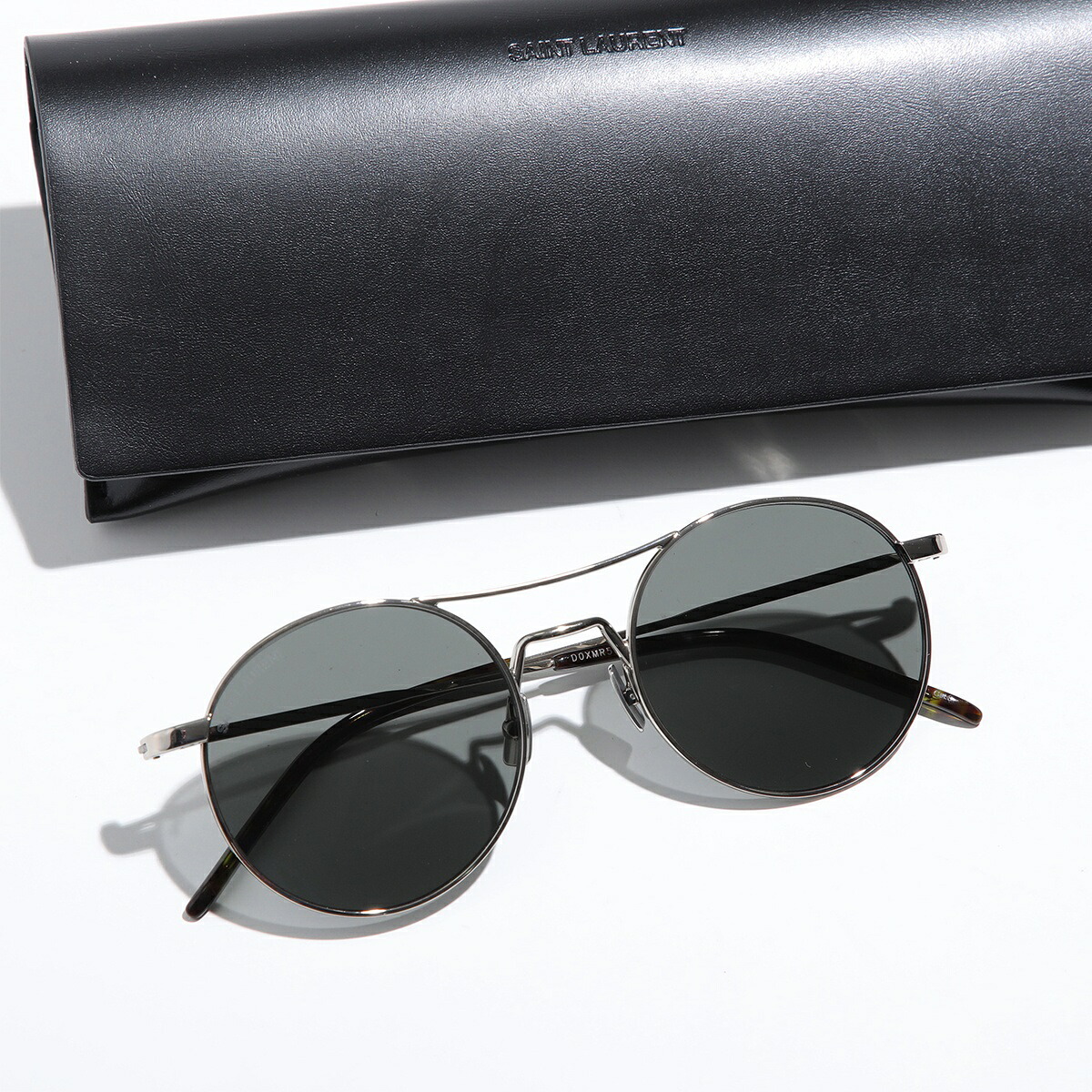 SAINT LAURENT サンローラン サングラス SL 421 メンズ ラウンド型 ダブルブリッジ メタルフレーム 細フレーム クリングスタイプ アイウェア 002/SILVER-SILVER-GREY｜インポートセレクトmusee
