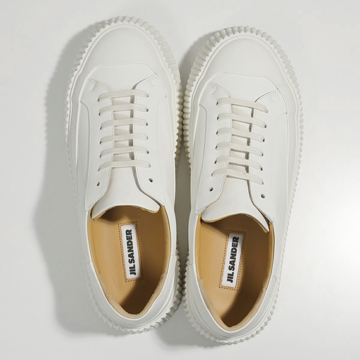 本命ギフト Leather Vulcanized 21aw Sander 中古 Jil Sneakers ジルサンダー サイズ 40 ホワイト スニーカー プラットフォーム メンズ靴 Www Janvier Labs Com