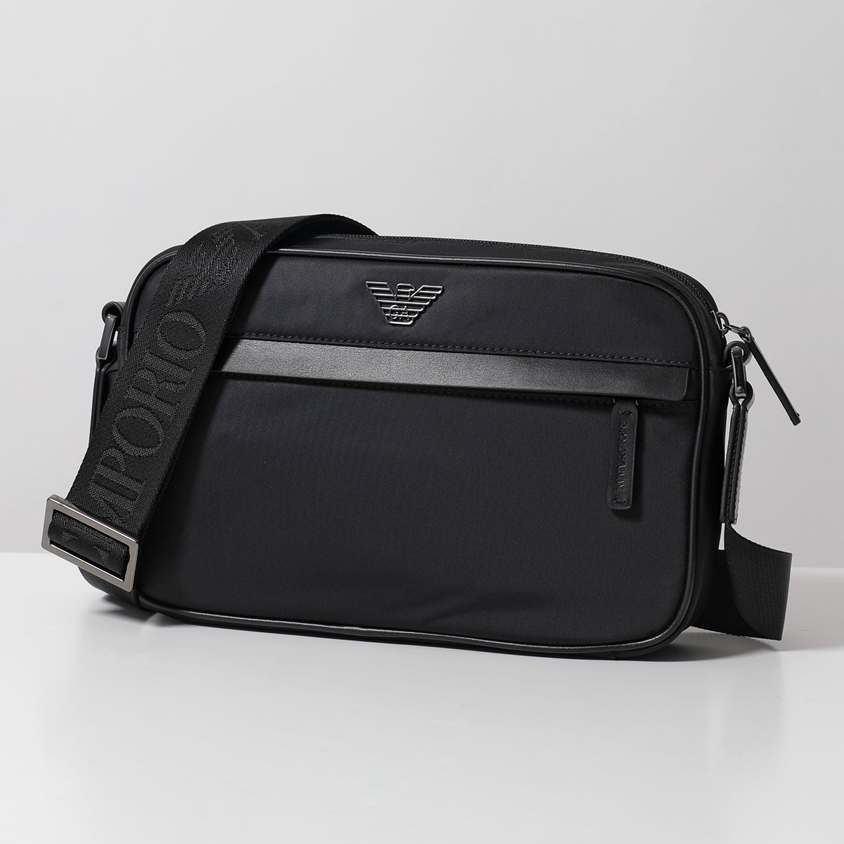 EMPORIO ARMANI エンポリオアルマーニ ショルダーバッグ SHOULDER BAG EM001803 AF13454 メンズ イーグル プレート 鞄 UC001 BLACK-BEAUTY