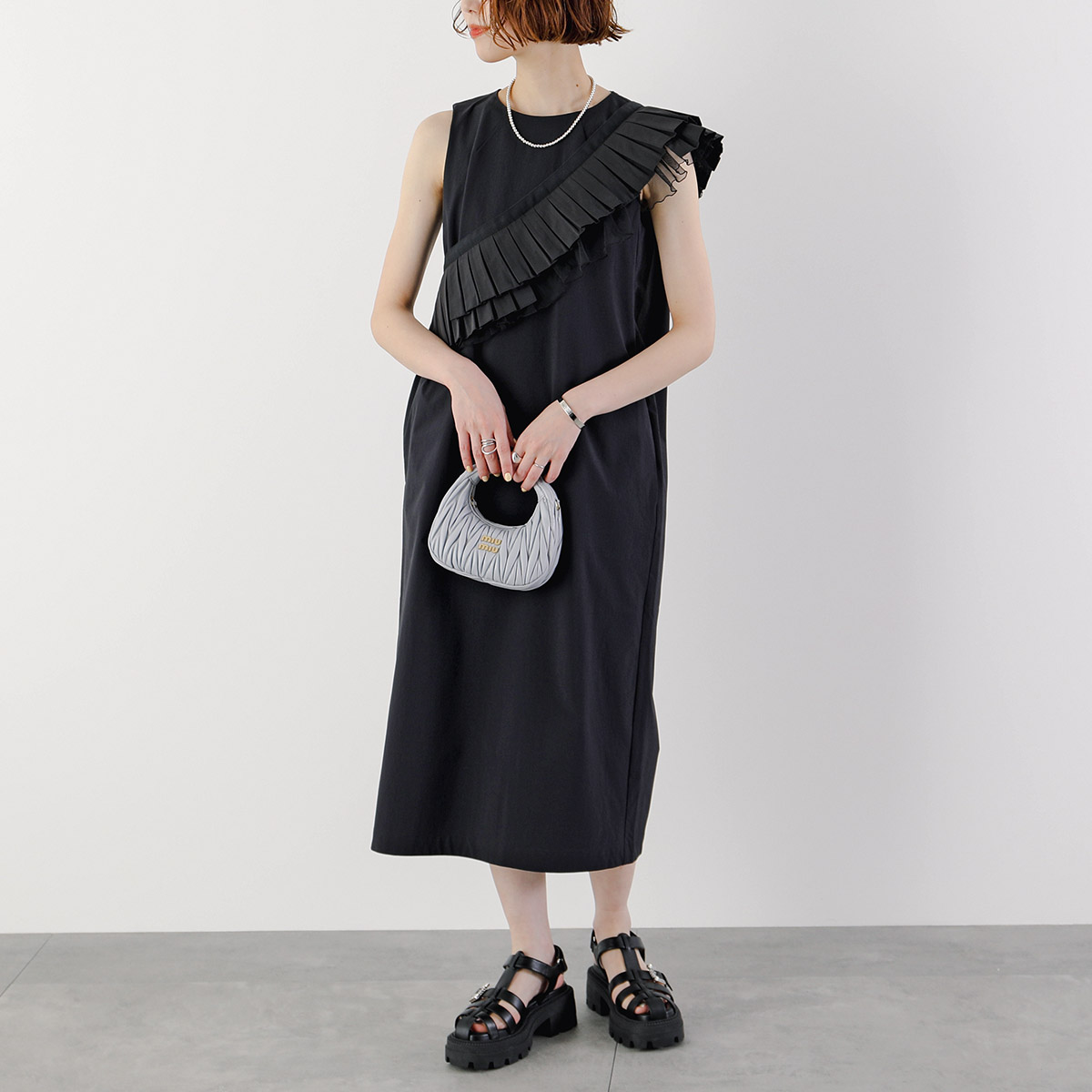 新作*S MAXMARA*Veloce ジャージーミニドレス ワンピース フリル S MAXMARA MAX MARA エス マックスマーラ ワンピース URSOLA