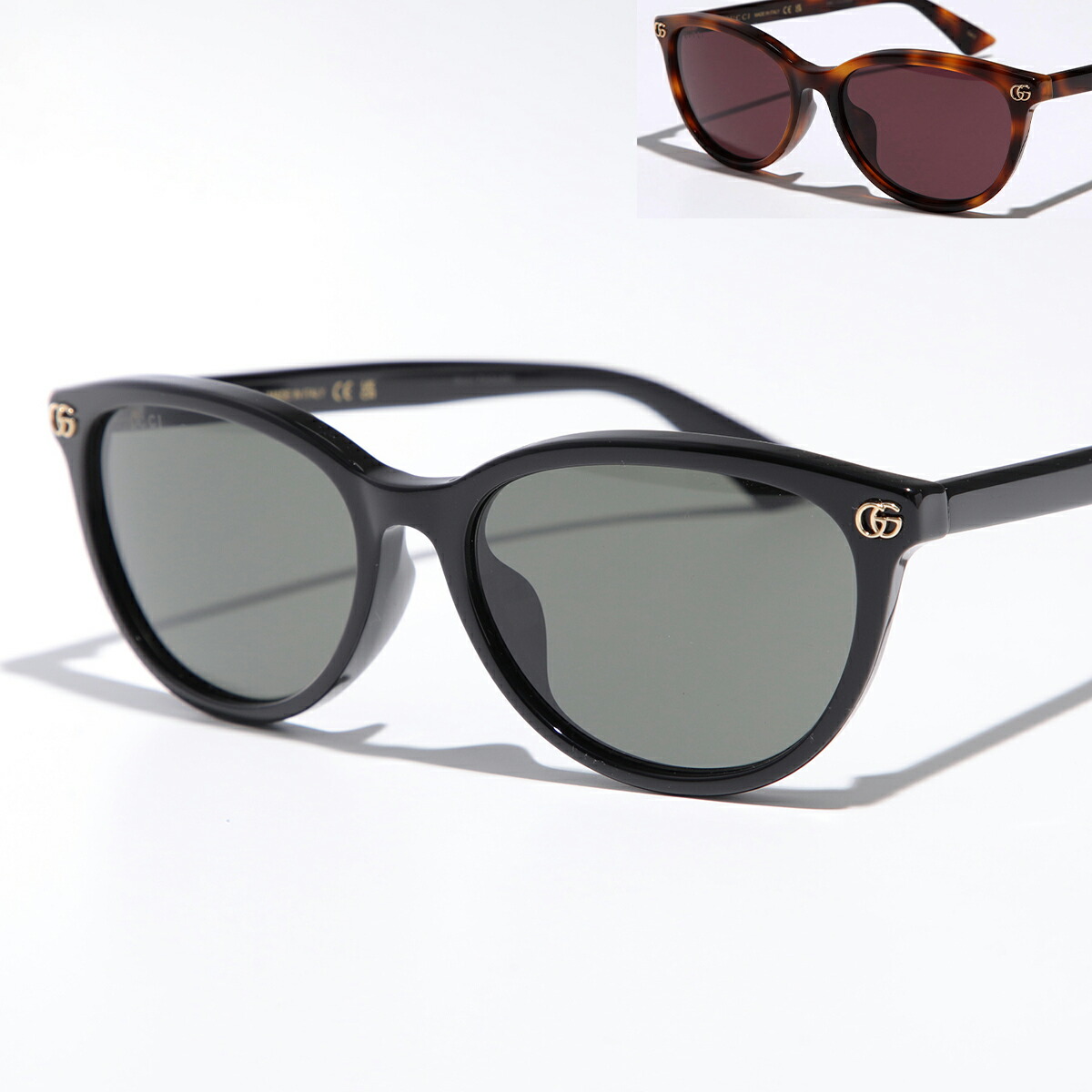 【美品】GUCCI サングラス　Gロゴ　ブラック　オーバル 755262_J0740_1012_001_100_0000
