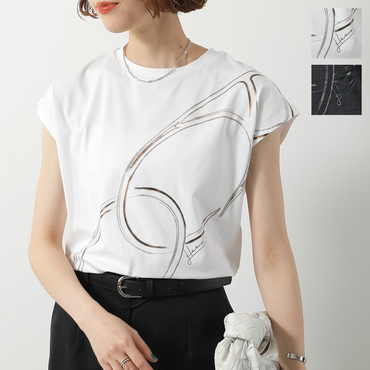 HERNO ショトスリフニットホロシャツ JPL00125U52059 9460 HERNO - JPL00125U ジャージニットエフェクト コットン