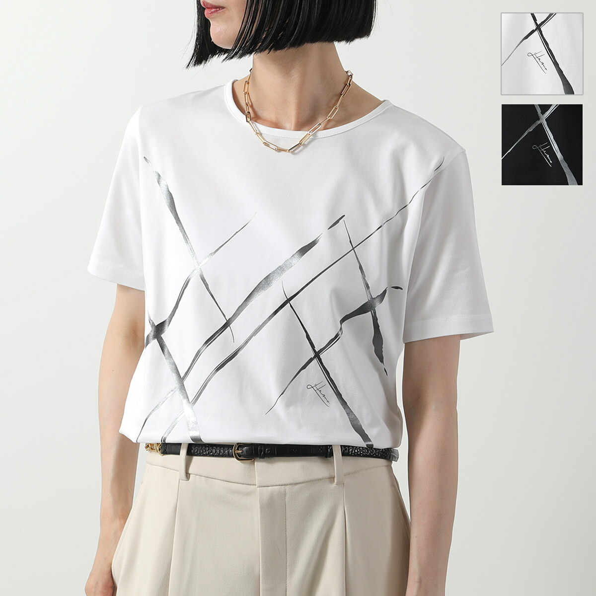 HERNOヘルノ ネイビー フリル付きTシャツ サイズ42美品 HERNO - ヘルノ HERNO Tシャツ レディース シルクスカーフ付き