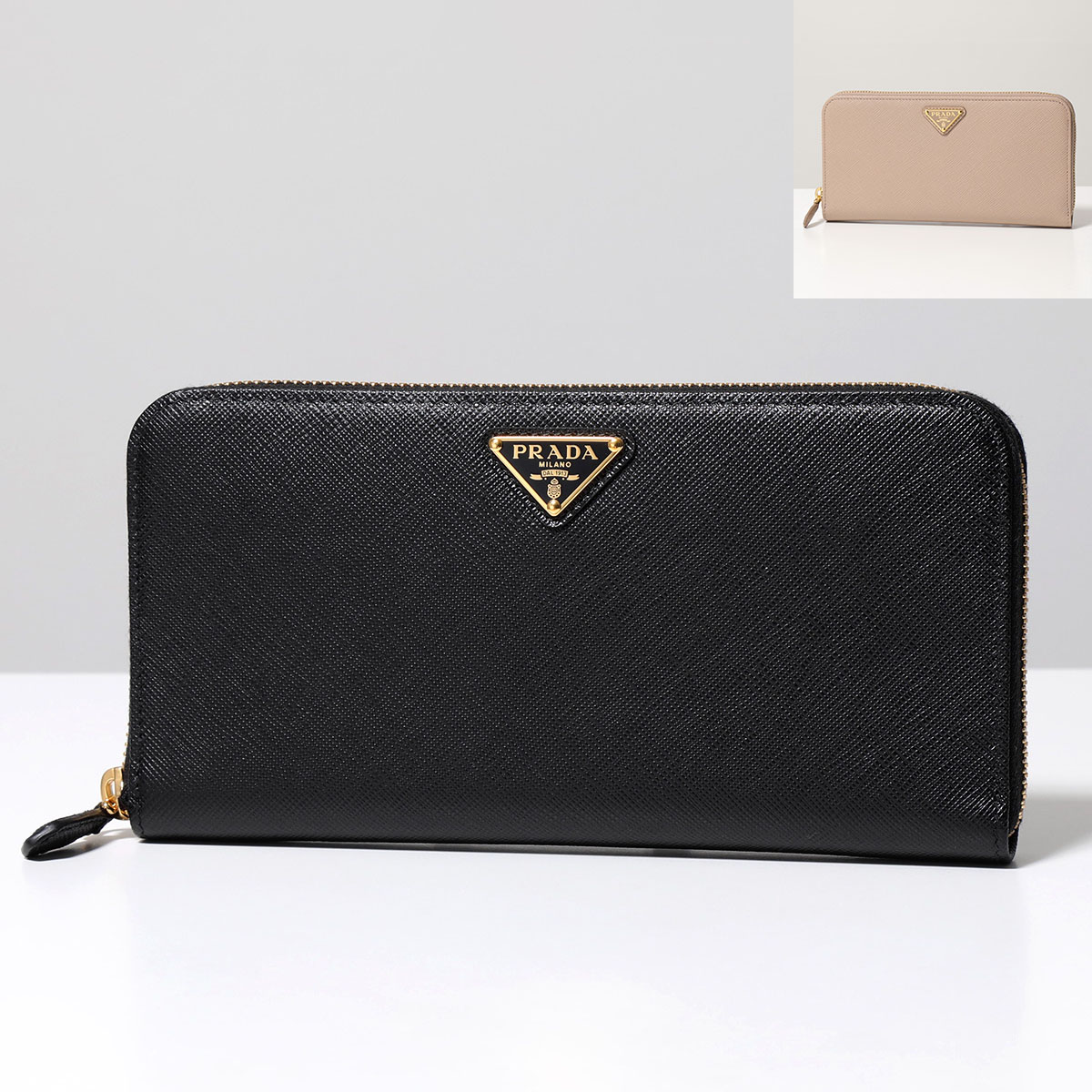 【極美品】PRADA プラダ 長財布 ネイビー サフィアーノ ゴールドロゴ 美品/希少色 PRADA プラダ 長財布 サフィアーノレザー ゴールド