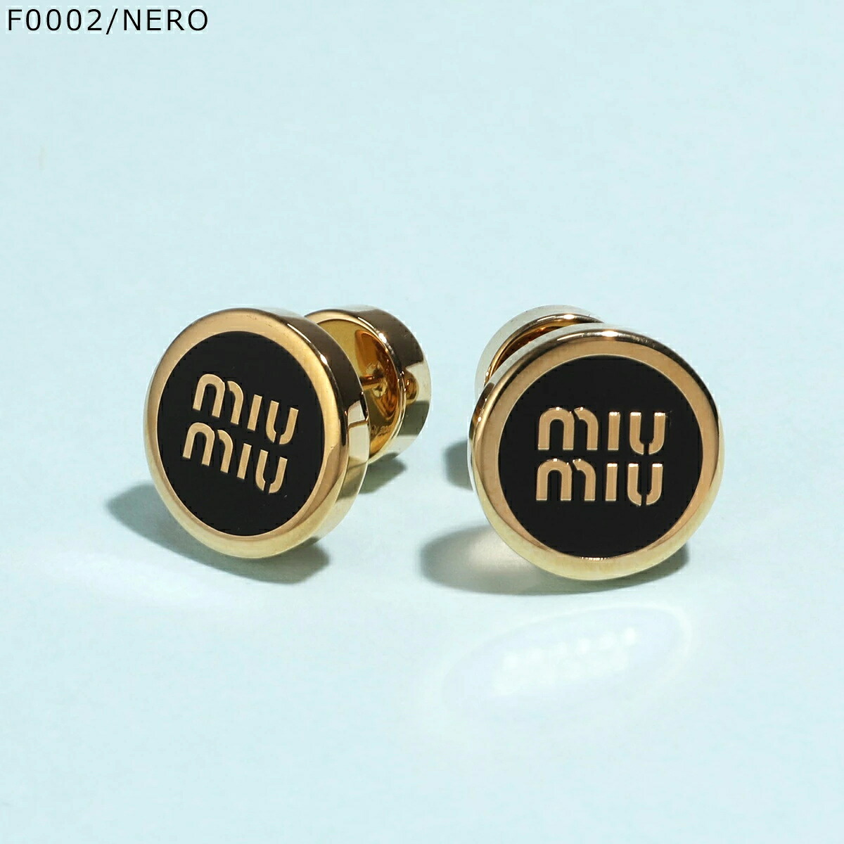 MIUMIU ミュウミュウ ピアス 5JO912 2F6T レディース ロゴ エナメル 