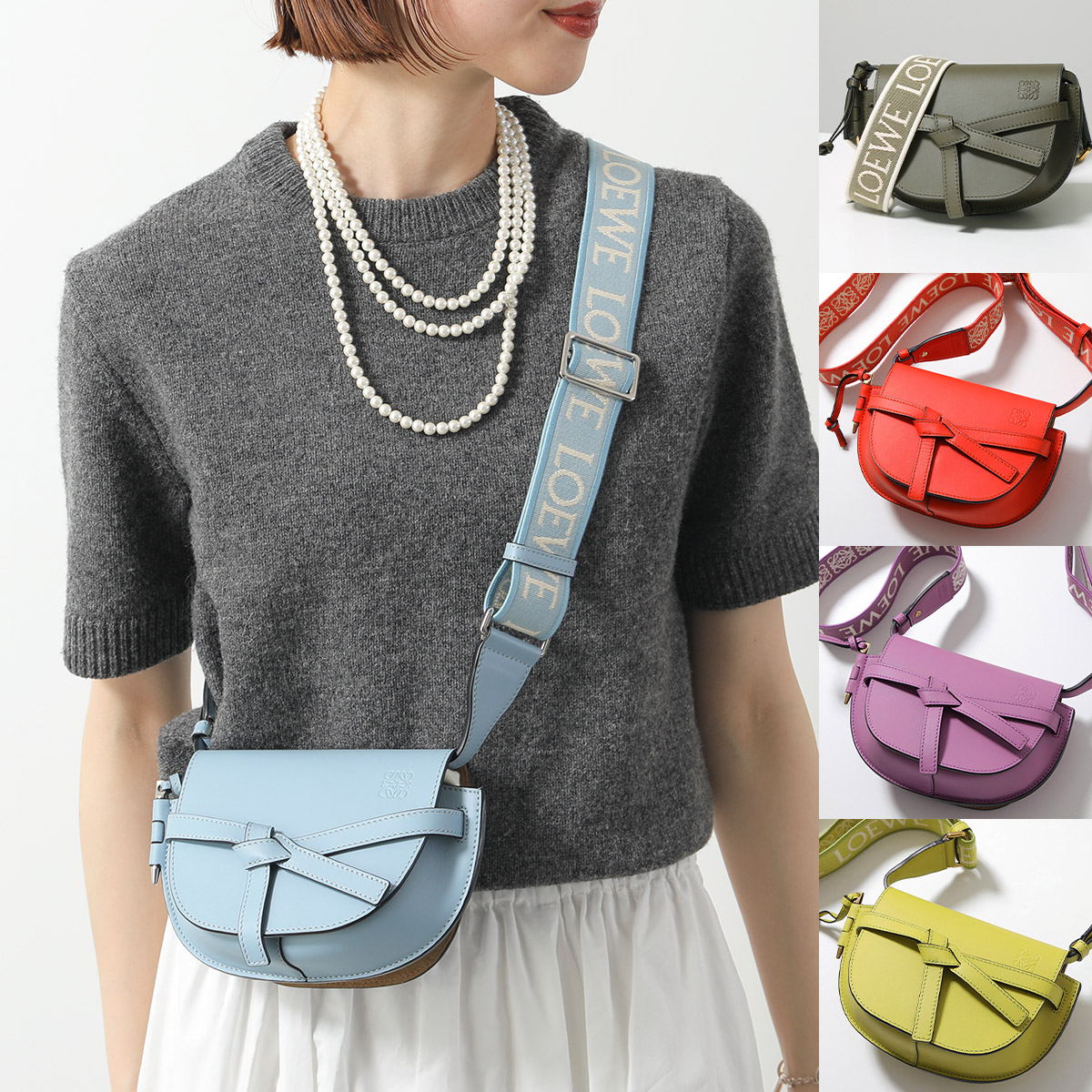 【loewe・ロエベ】 SHOULDER BAGS ショルダーバッグ・ポシェット LOEWE】ロエベ スクエアポケット イラカヤシ＆カーフ (LOEWE