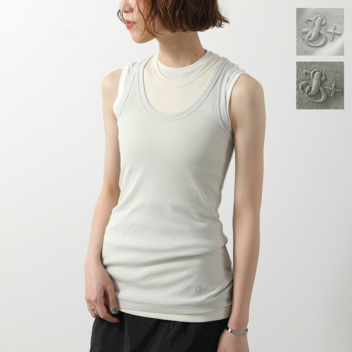 JIL SANDER イエローベージュノースリーブ トップス 340214161_2.jpg