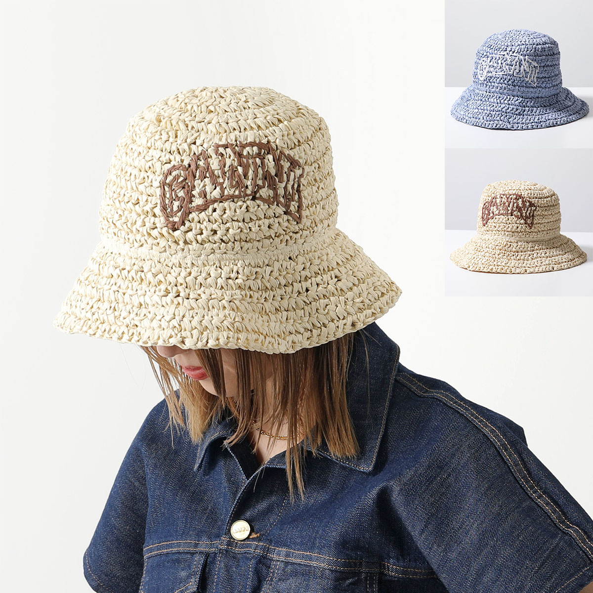 GANNI バケットハット FISHERMAN BUCKET HAT DENIM A5753 A5754 org.jpg