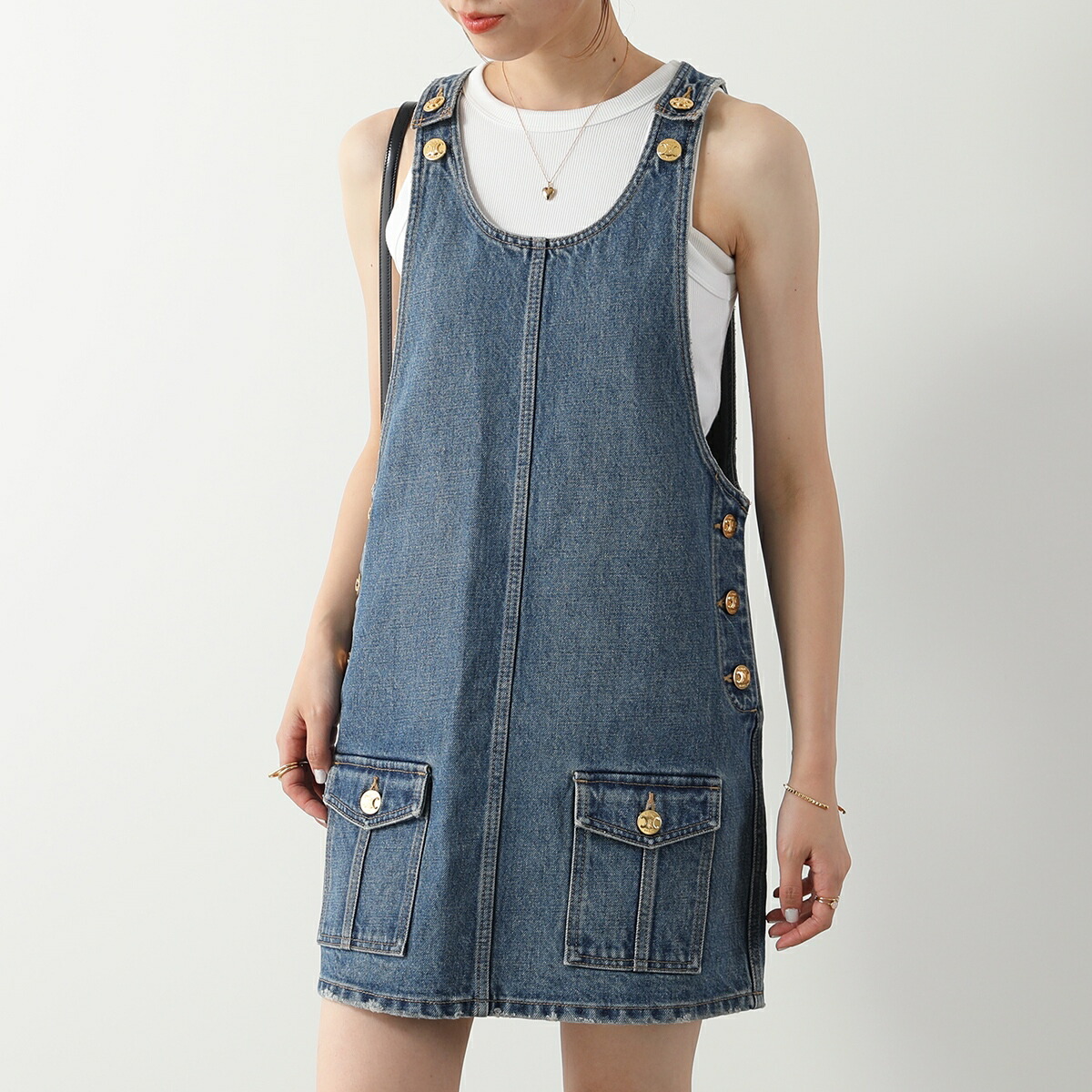 楽天市場】CELINE セリーヌ White Wash Denim Mini Skirt ミニ