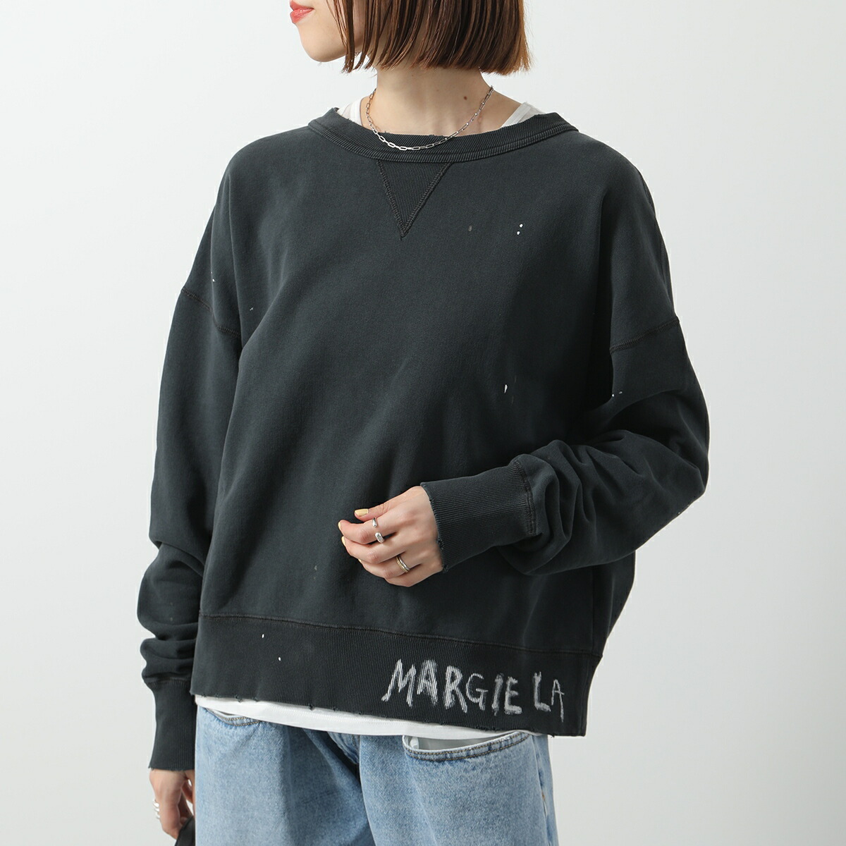 Maison Margiela 肩出しトレーナー Maison Margiela メゾンマルジェラ オーバーサイズ オーバーダイ