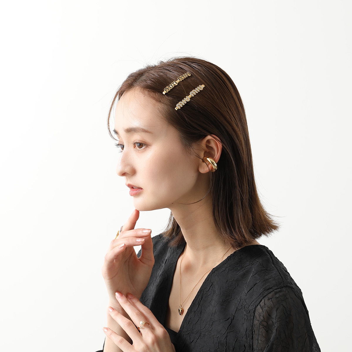 MIUMIU ミュウミュウ ヘアピン 5IF146 2F6T レディース エナメル
