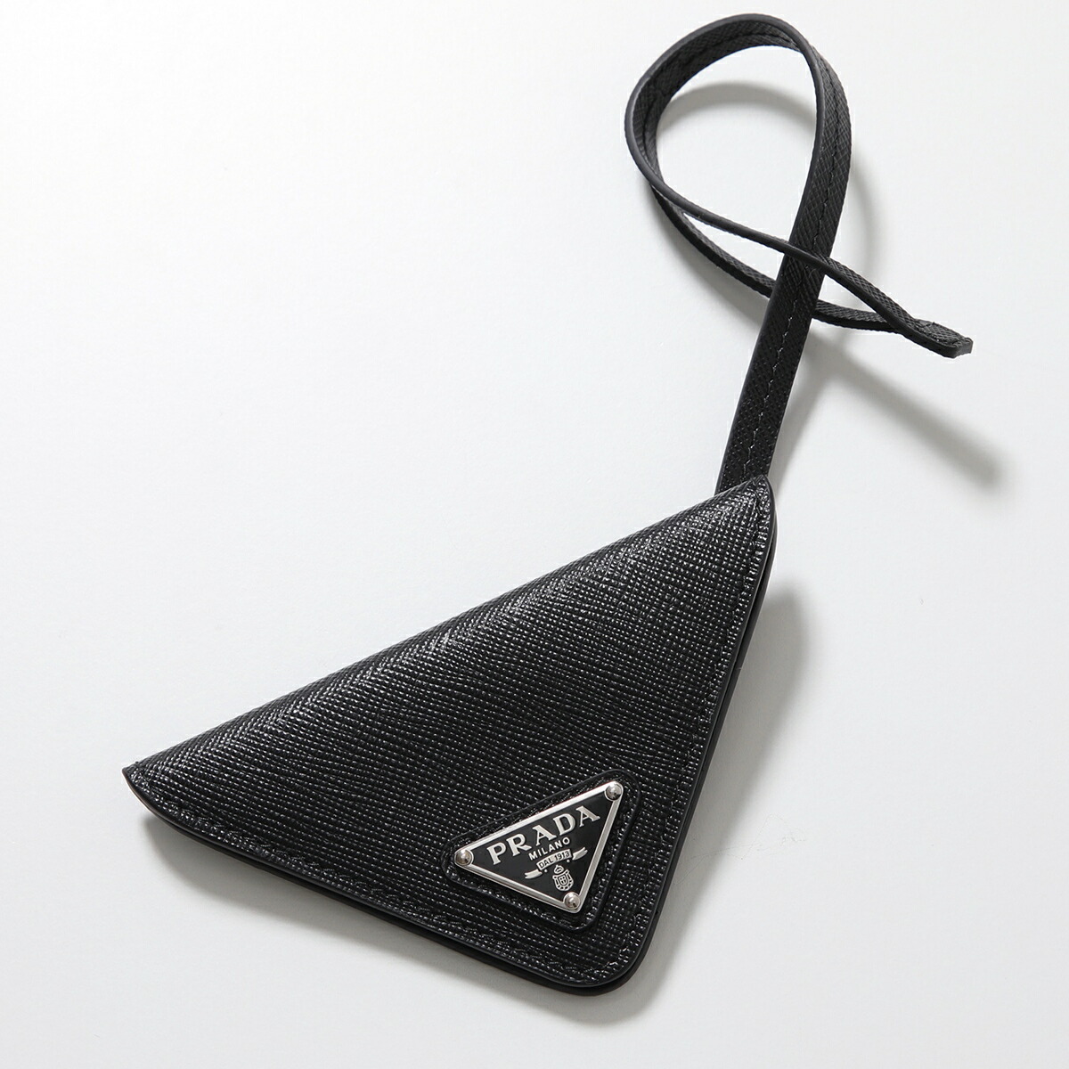 楽天市場】プラダ PRADA ネームタグ ネイビーxグレーxシルバー