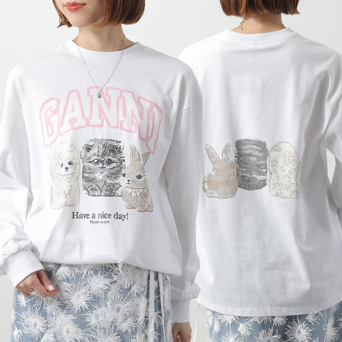 GANNI ガニー 半袖 Tシャツ Basic Cotton Jersey Peony Poodle Baby Fit T-shirt T4227 T4239 レディース ロゴT カットソー コットン カラー2色 楽天市場】GANNI ガニー 半袖 Tシャツ Basic Cotton Jersey