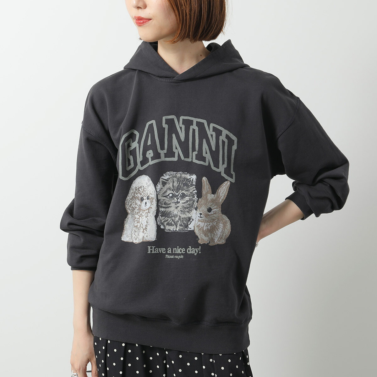 【美品】Ganni Isoli パフスリーブ ラブクラブ スウェット GANNI(ガニー)】全色欲しい！春にピッタリなスウェット