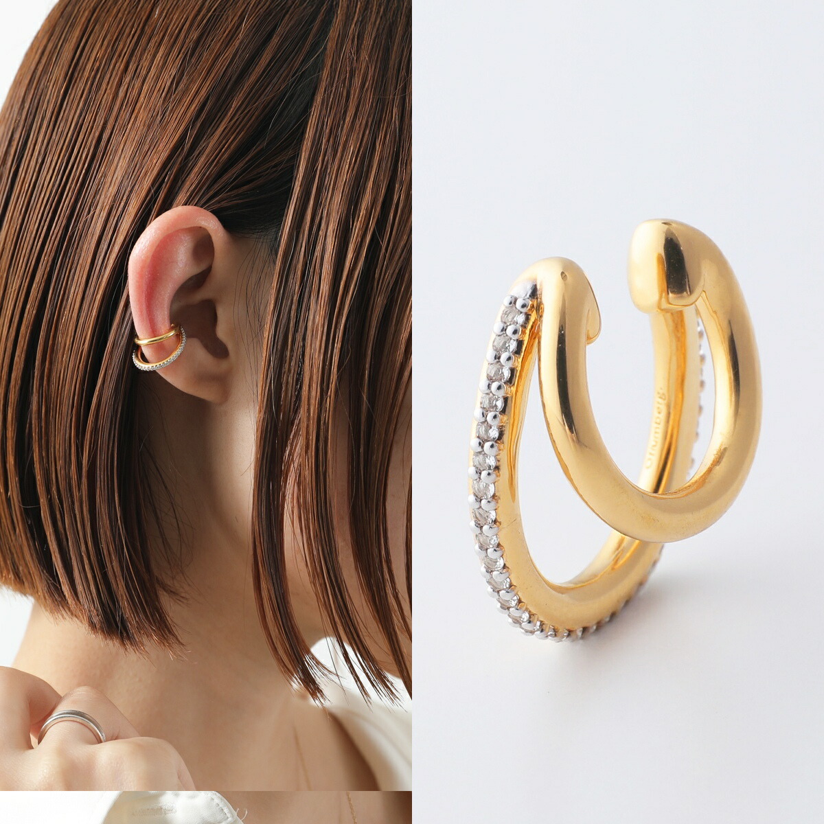 楽天市場】BALENCIAGA バレンシアガ イヤーカフ PLATED EAR CUFF