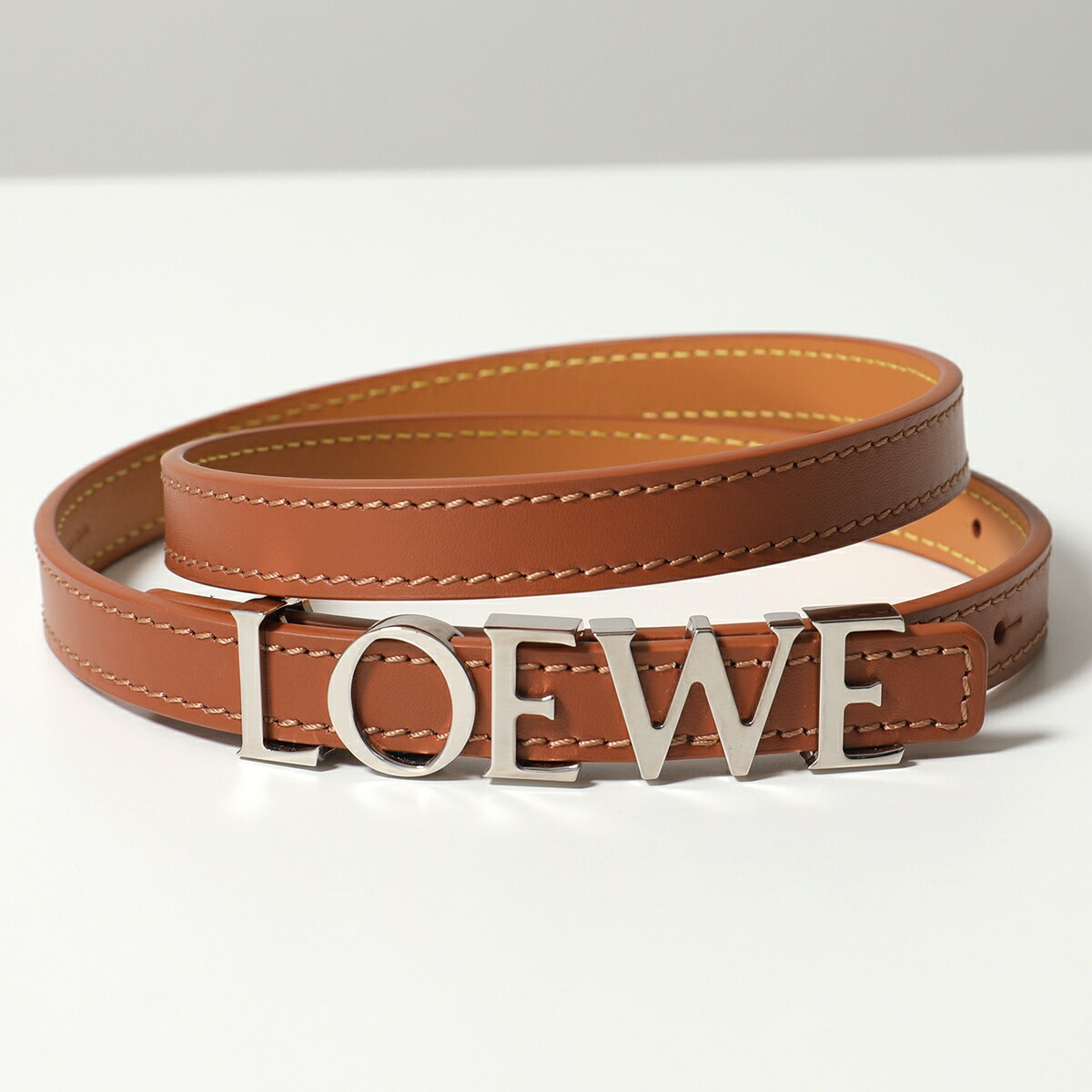 LOEWE - ロエベ LOEWE ロゴ バックル ベルト レザー ブラックの