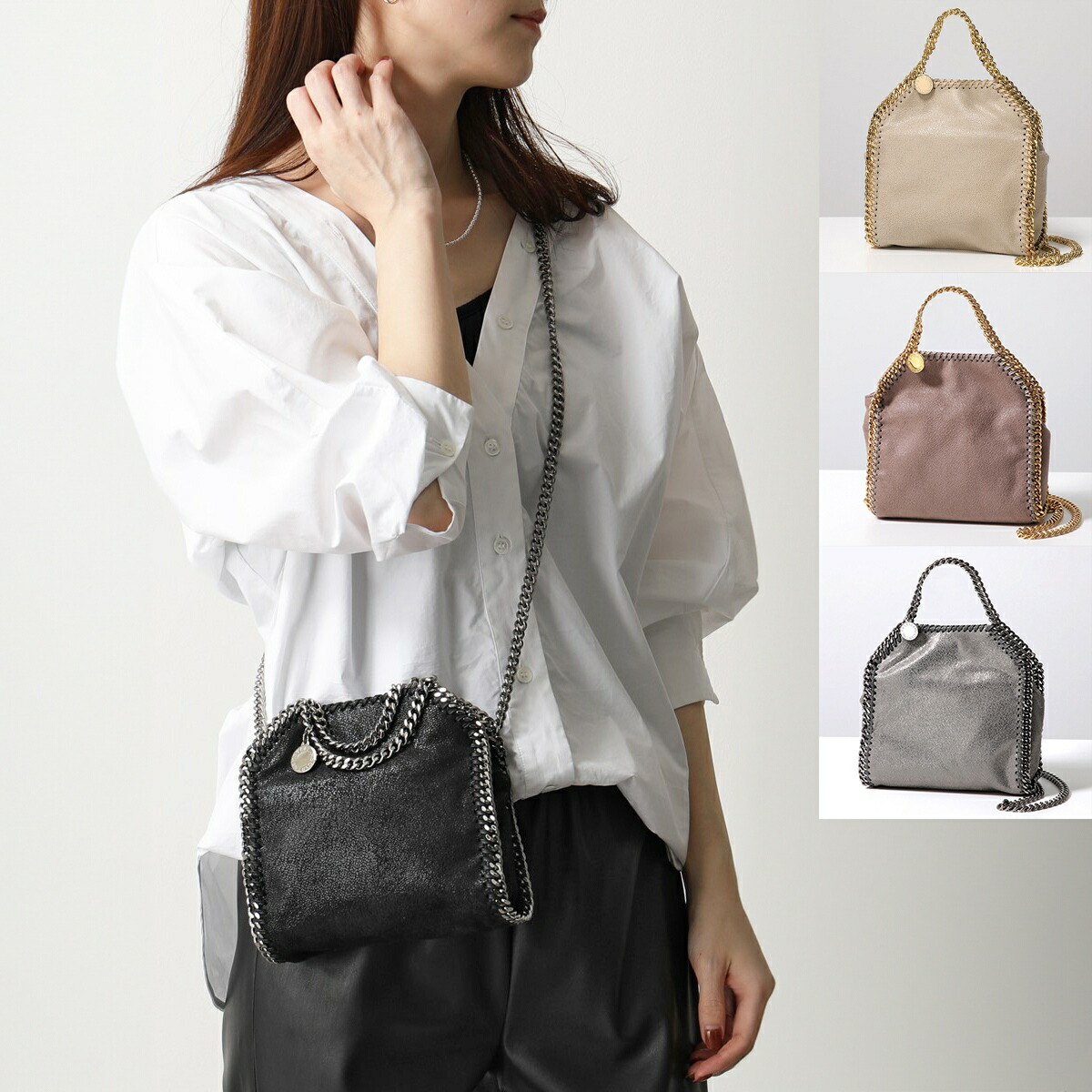 ステラマッカートニー　ファベラミニ Women LIGHT GREY ファラベラ ミニ トートバッグ | Stella