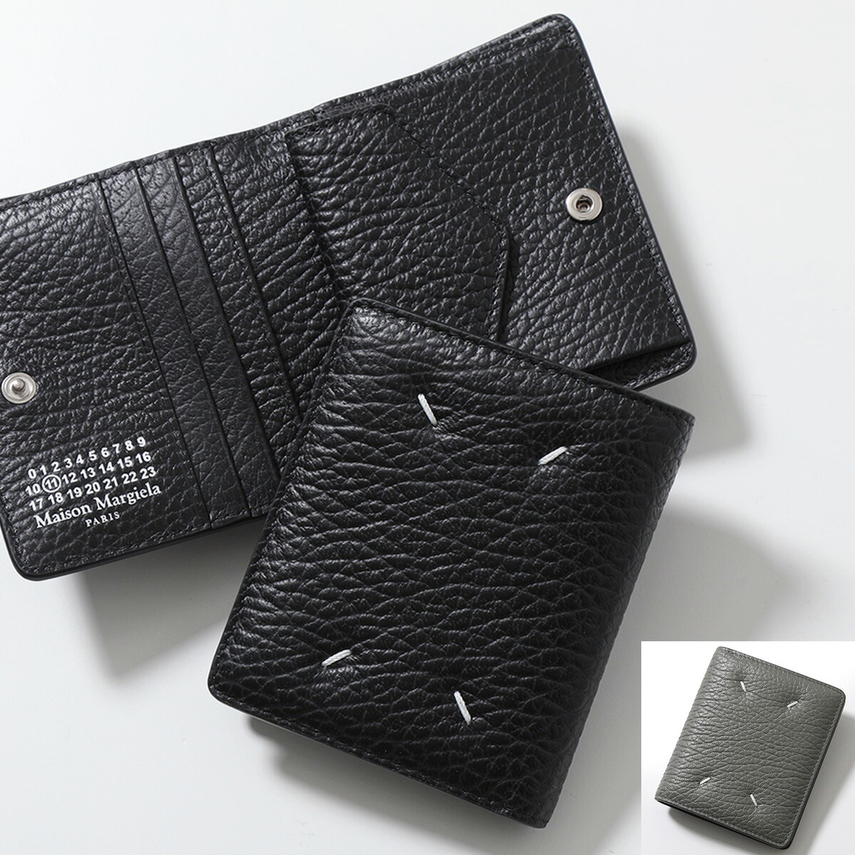 マルジェラレザー製二つ折り財布ブラック Maison Margiela メゾンマルジェラ 財布 二つ折り BI-FOLD
