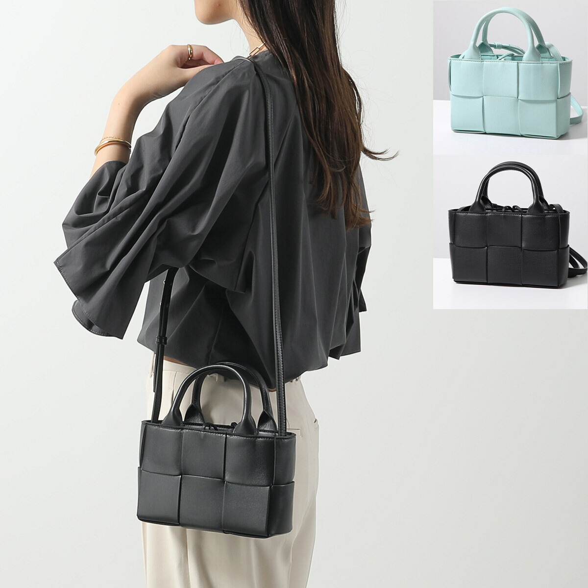 ボッテガ★ミニホップイントレチャートショルダーギフト包装 BOTTEGA VENETA Loop イントレチャートレザー ミニショルダー
