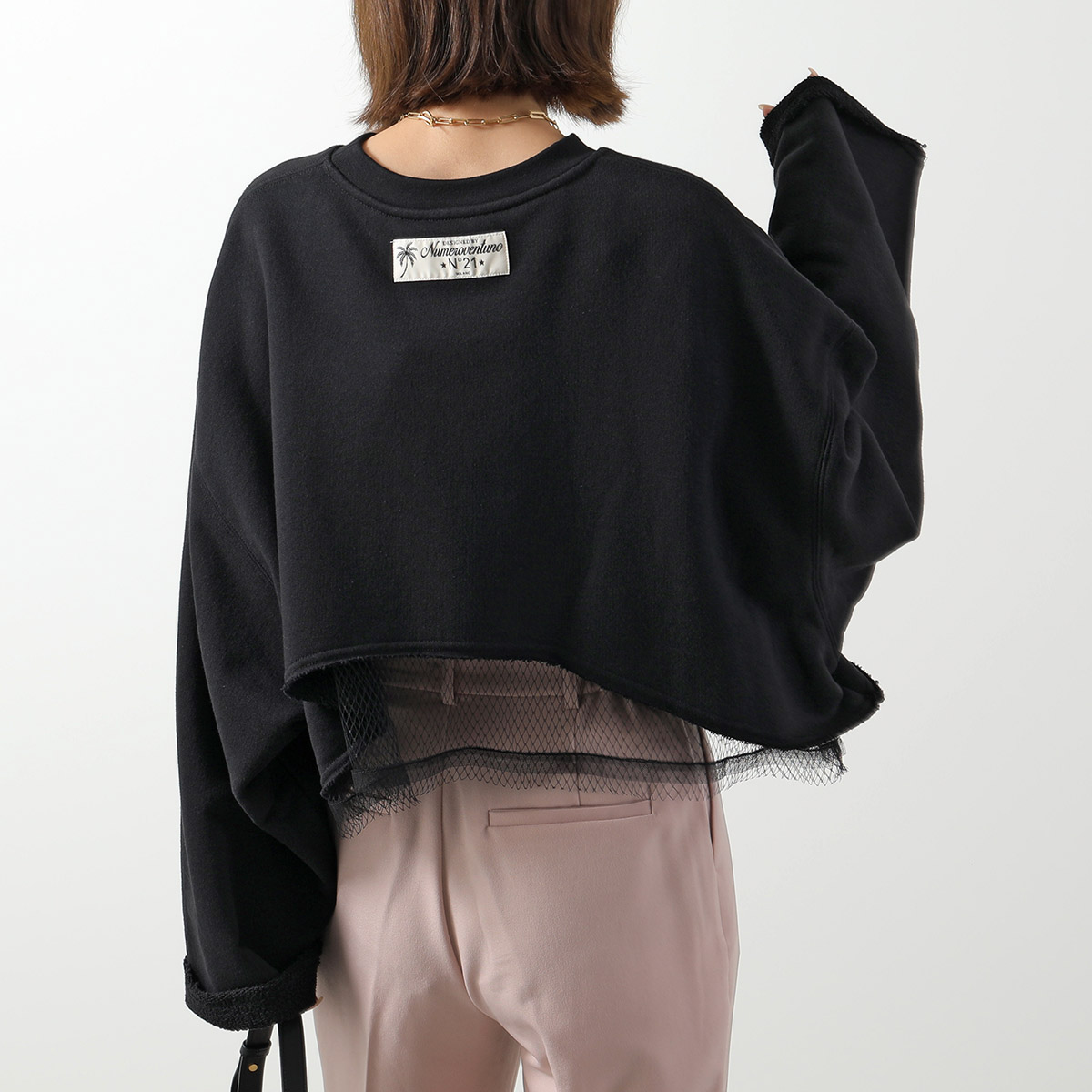 ALEXANDER WANG アレキサンダーワン スウェットシャツ 4CC3241508 レディース 長袖 コットン トレーナー クルーネック パフロゴ  001/BLACK alexanderwang ALEXANDER WANG アレキサンダーワン スウェット