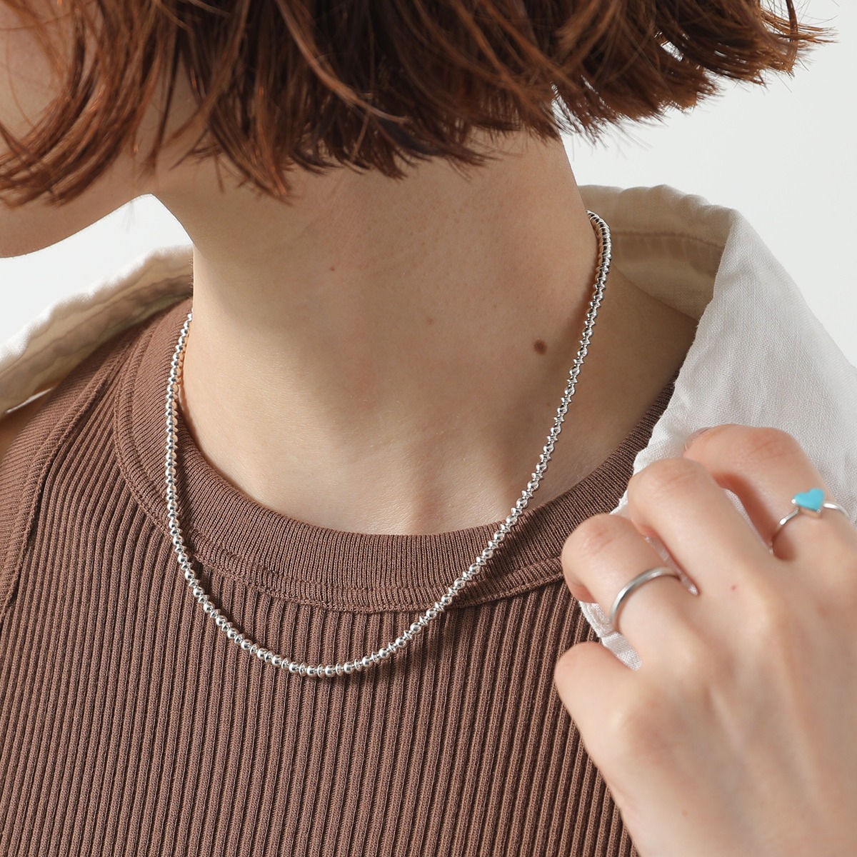 HARPO ハルポ 16inch/5mm ナバホパール シルバー Harpo HARPO ハルポ Boule Necklace 16/5 40cm/16inch/5mm
