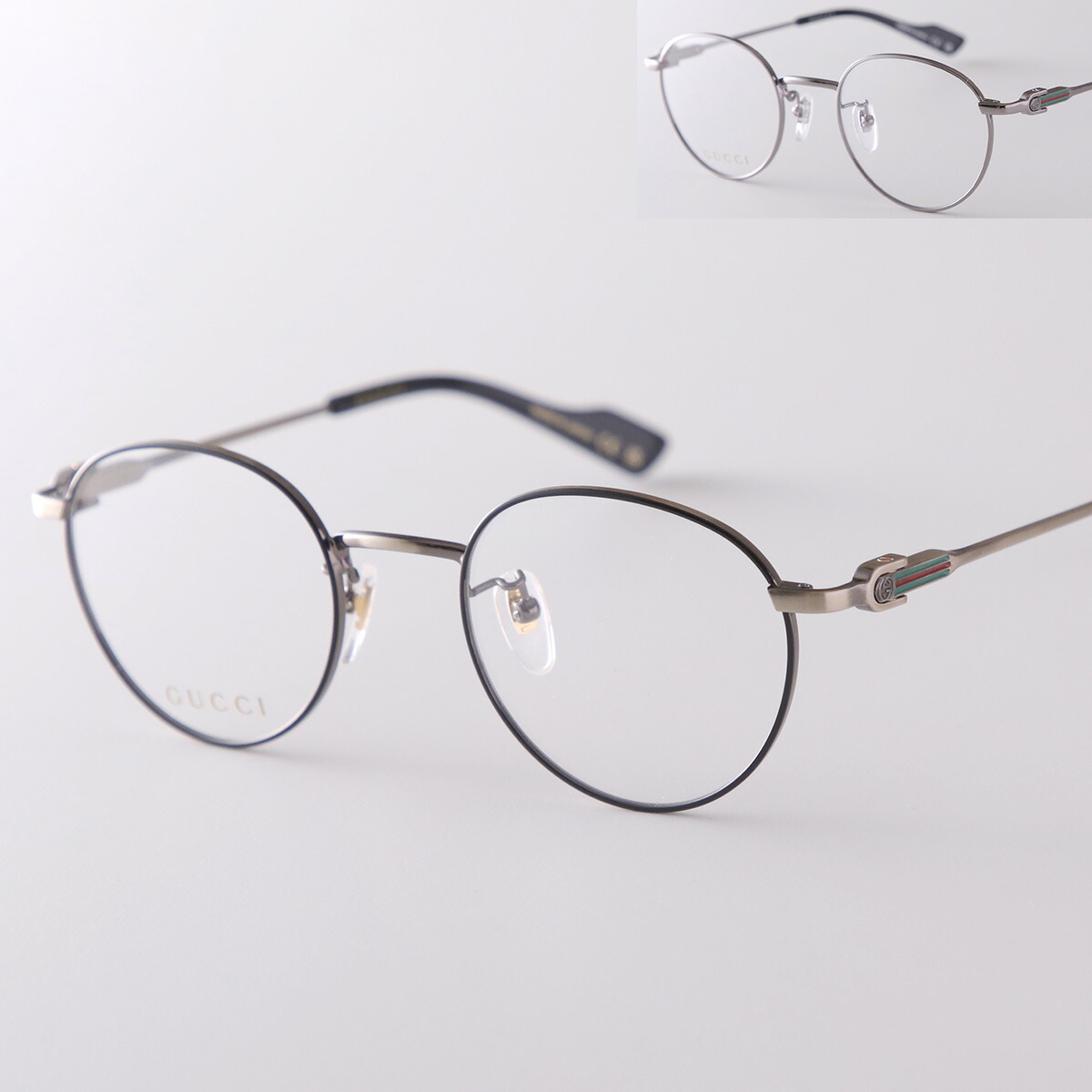 GUCCI グッチ メガネ GG1613OJ メンズ ボストン型 クリングスタイプ メタルフレーム 細フレーム ロゴ めがね 眼鏡 伊達メガネ アイウェア カラー2色