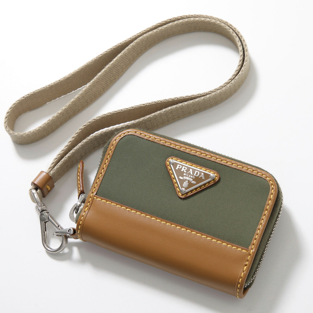 PRADA コインケース　ミニ財布　グレージュ プラダ PRADA コインケース （ベージュ系） -ファッション通販