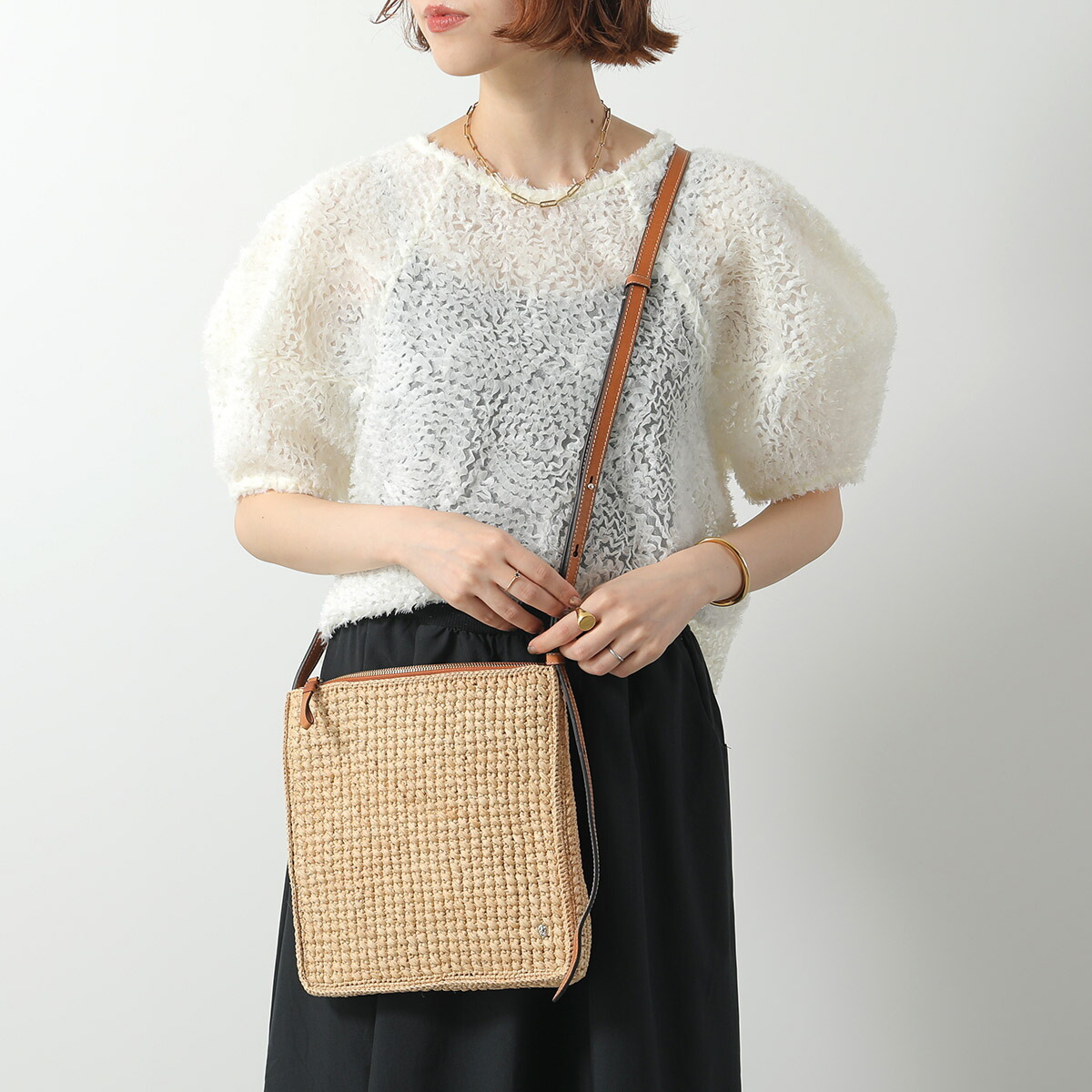 Helen Kaminski NIDA ハンドバッグ ラフィア ロープハンドル Helen Kaminski NIDA ハンドバッグ ラフィア ロープハンドル