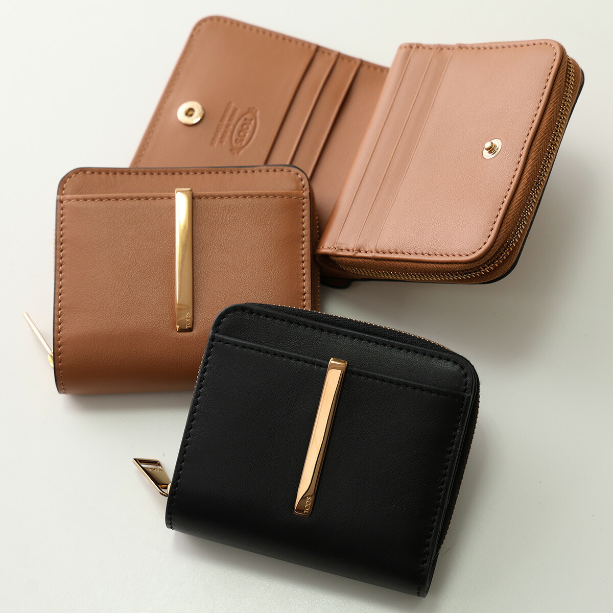 トッズ TOD’S トッズ T タイムレス レザーコンパクト二つ折り財布 TOD'S TODS トッズ 二つ折り財布 T TIMELESS Tタイムレス