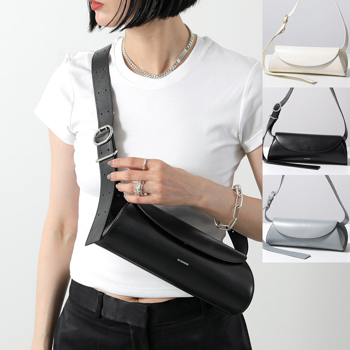 ☆人気☆【Jil Sander】☆Small クロスボディレザーバッ.グ☆ JIL SANDER ジルサンダー ショルダーバッグ FOLDED CROSSBODY