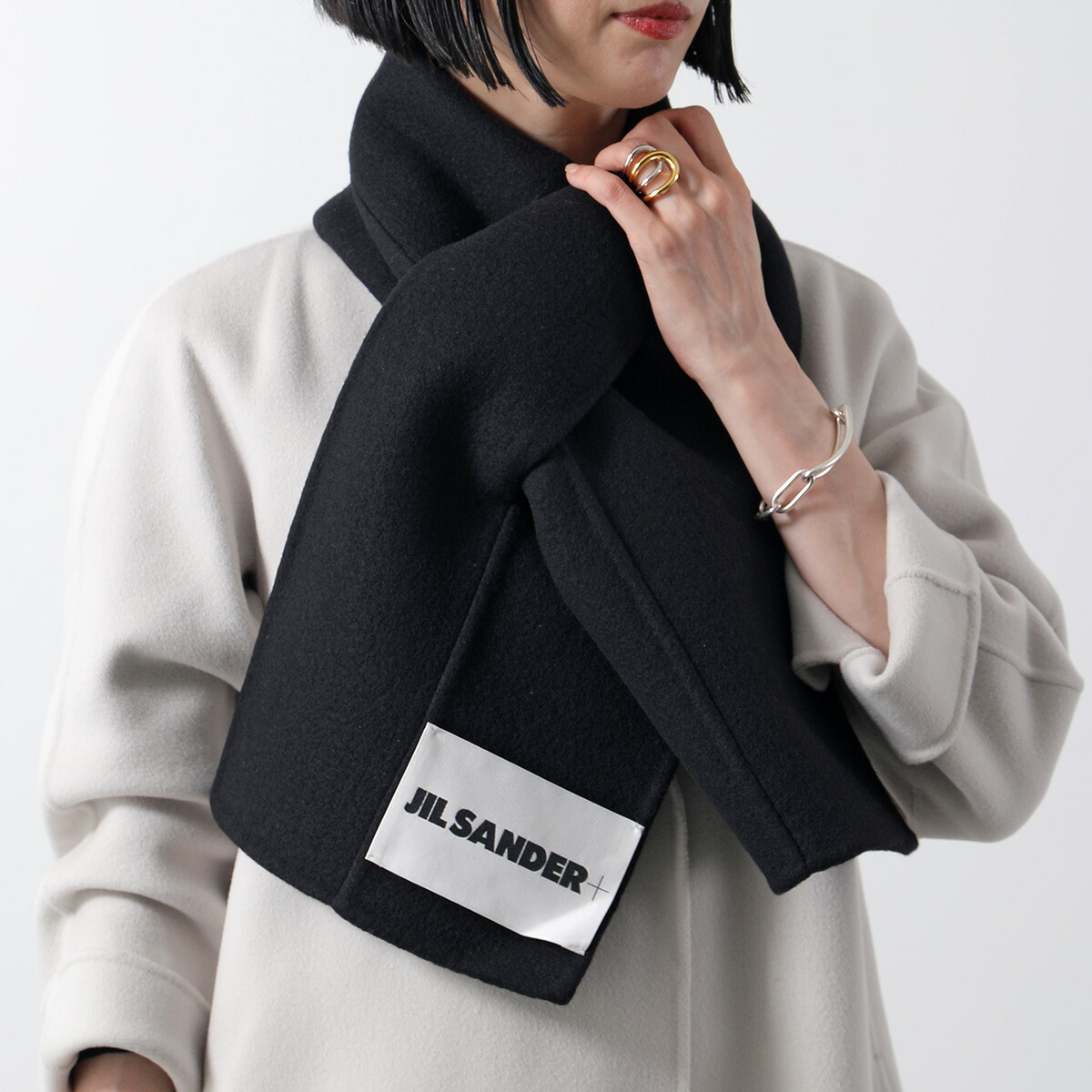 JIL SANDER ストール マフラー カシミヤ混 ブラック 楽天市場】JIL SANDER ジルサンダー マフラー J02TE0001 J13201