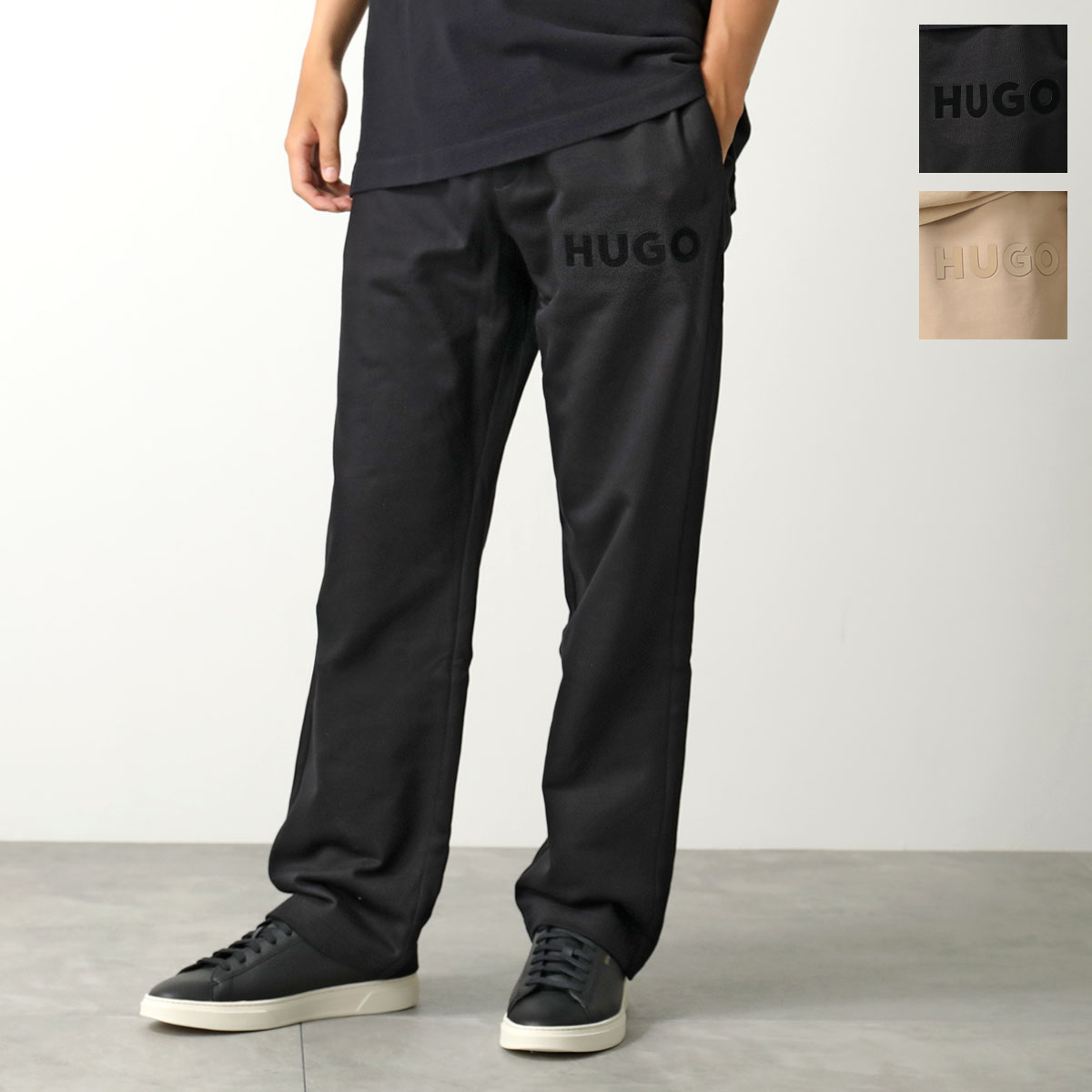 HUGO BOSS - coco 中古 ヒューゴボス HUGO BOSS メンズ パンツ (M) US/30R 黒 ブラック ロングパンツ ストレッチ シンプル   春秋 HUGO BOSS (ヒューゴボス) ロゴウエスト 前閉じ ボクサーパンツ