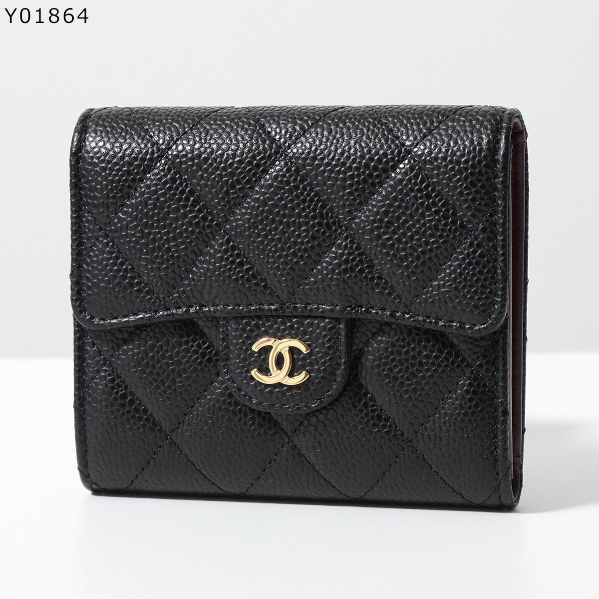 【訳アリ破格】CHANEL シャネル ２つ折り財布 Ｗホック ブラック カメリア 訳アリ破格】CHANEL シャネル 2つ折り財布 Wホック ブラック