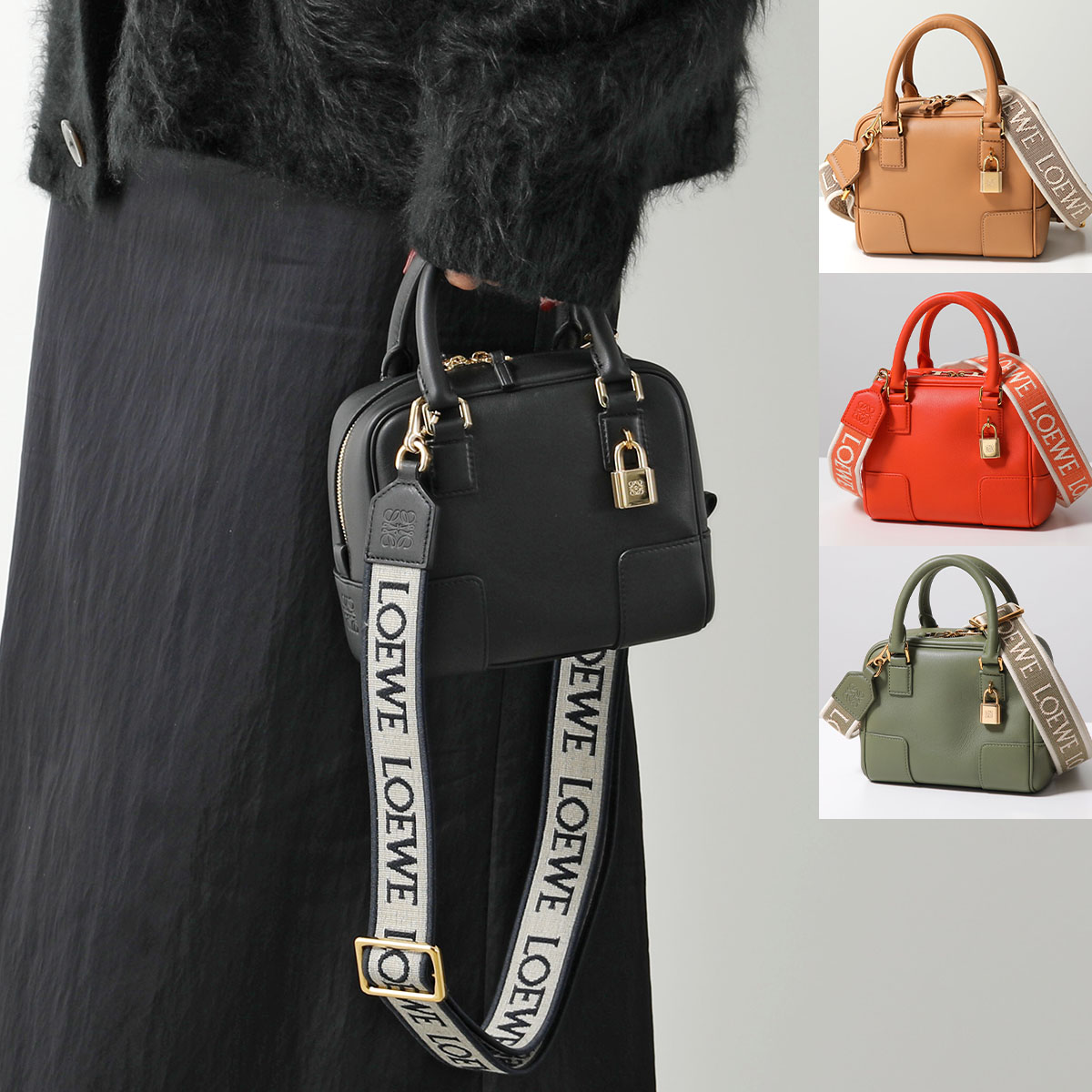 ☆送料・関税込☆LOEWE★ジャカード ストラップ ルナバッグ★ アナグラム ストラップ（ジャカード&カーフ） ベージュ - LOEWE
