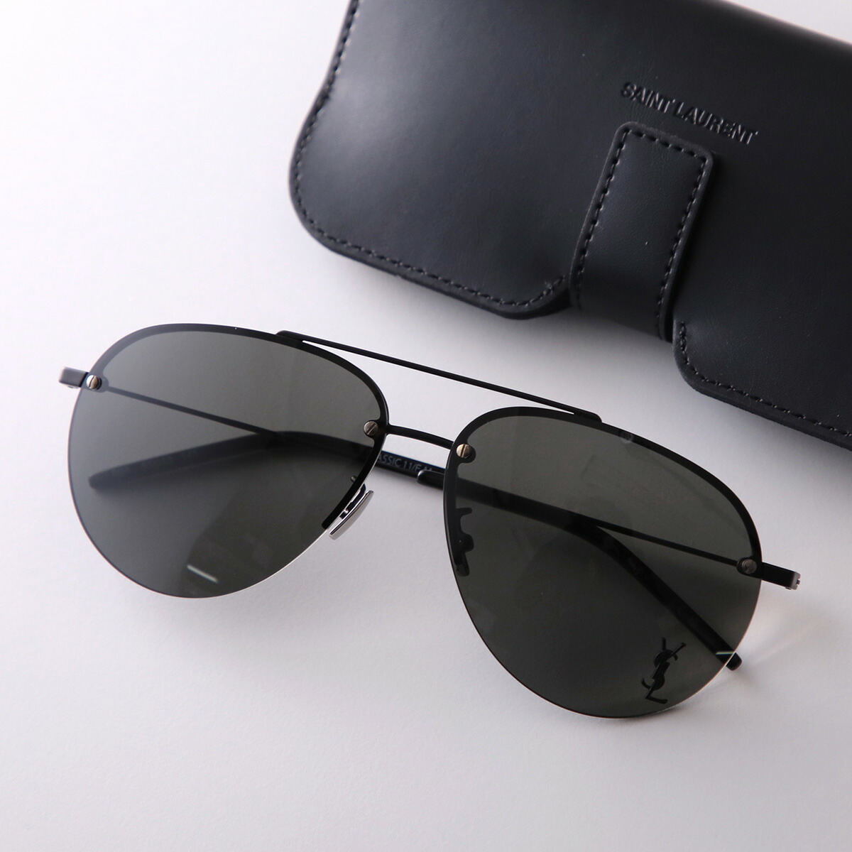 SAINT LAURENT ◆ SL 602 RIM サングラス Yves Saint Laurent - SL 602 Rim Sunglasses - Black Light