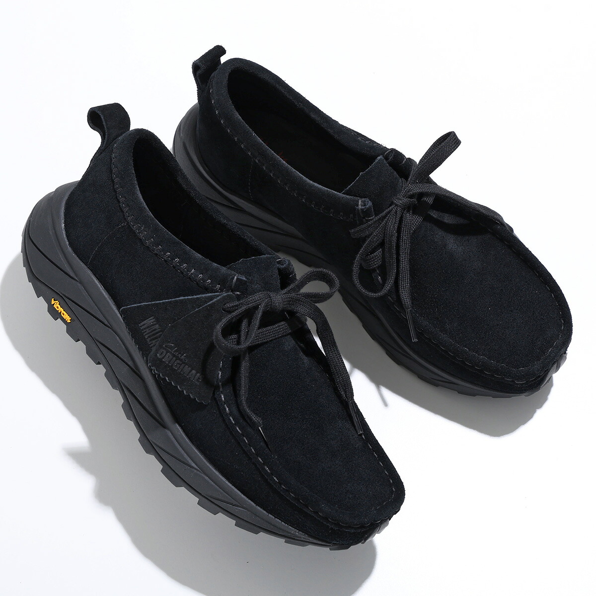 Clarks クラークス モカシン 26181120 WALLA EDEN LO ワラエデンロー メンズ スエード Vibramソール レースアップ ローカット シューズ 靴 BLACK-SUEDE画像