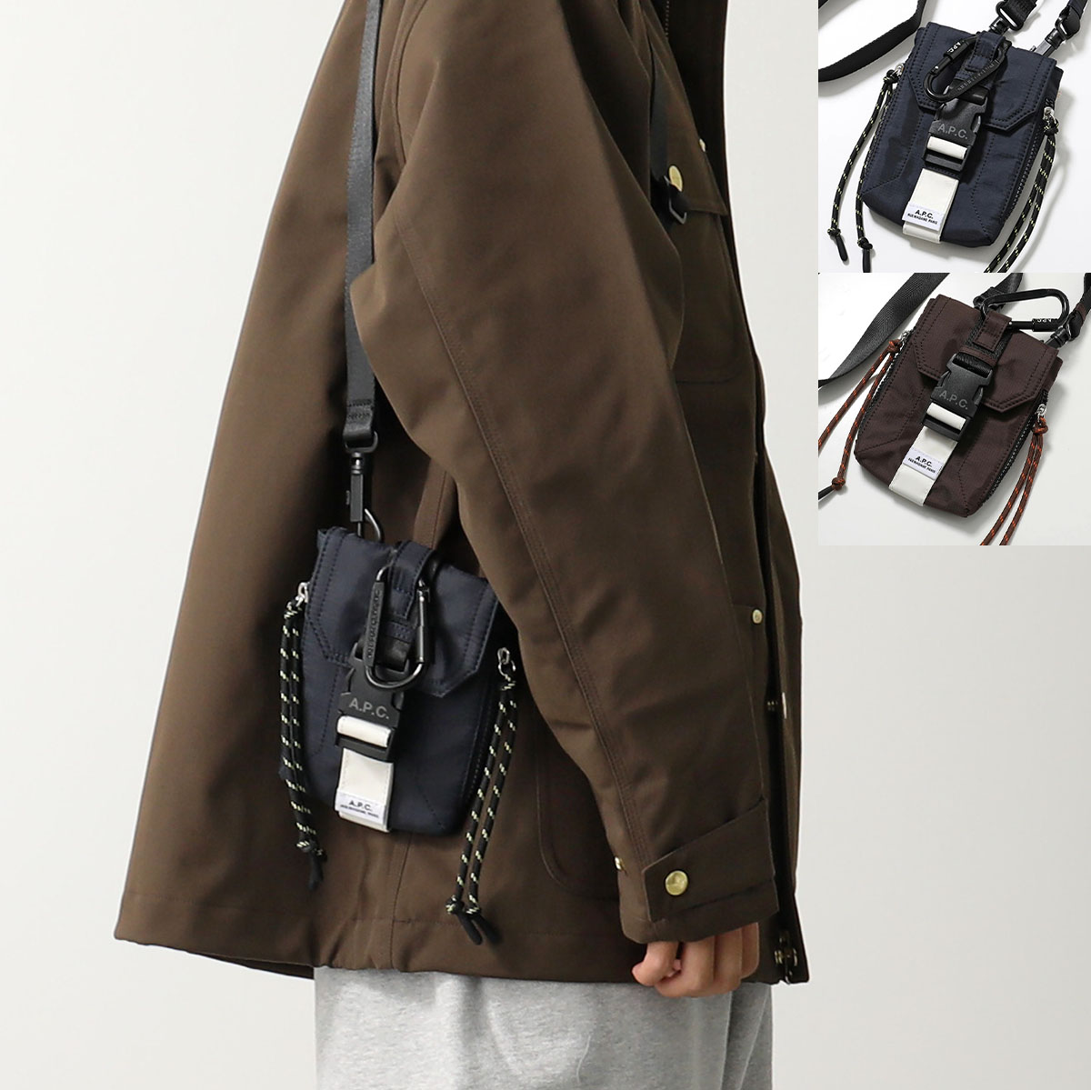 APC A.P.C. アーペーセー ショルダーバッグ crossbody pouch trek PAAFH H61733 PAAGR H61733 メンズ クロスボディ ロゴ ナイロン ミニバッグ ポシェット 鞄 カラー3色【dc_kikaku】｜インポートセレクトmusee