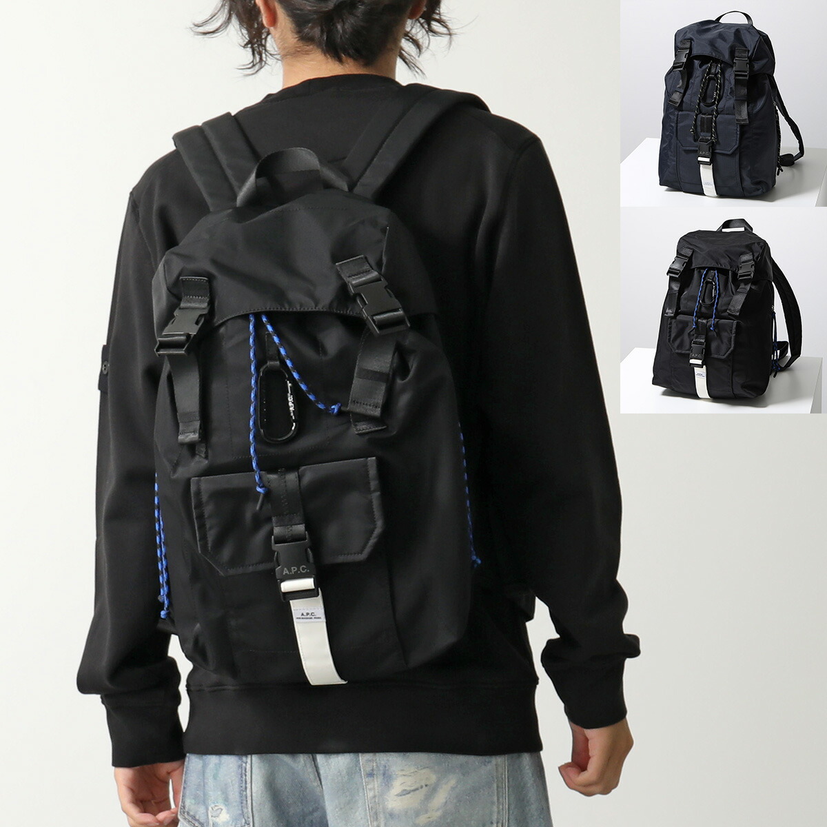 フルラ　美品　ブラック✖️紺　リュック　希少 FURLA リュックサック、デイパック｜バッグ｜ファッション