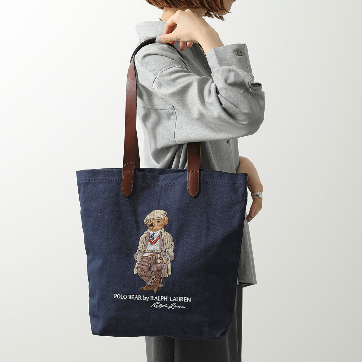 ポロ馬刺繍 ネイビー トートバッグ POLO RALPH LAUREN 【並行輸入品】ポロ ラルフローレン バッグ