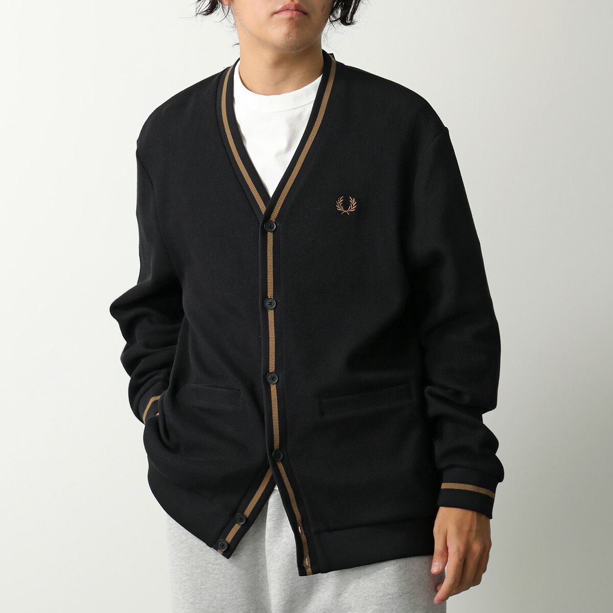 【美品】FRED PERRY フレッドペリー カーディガン 月桂樹刺繍 ブラック 楽天市場】フレッドペリー FRED PERRY カーディガン メンズ V