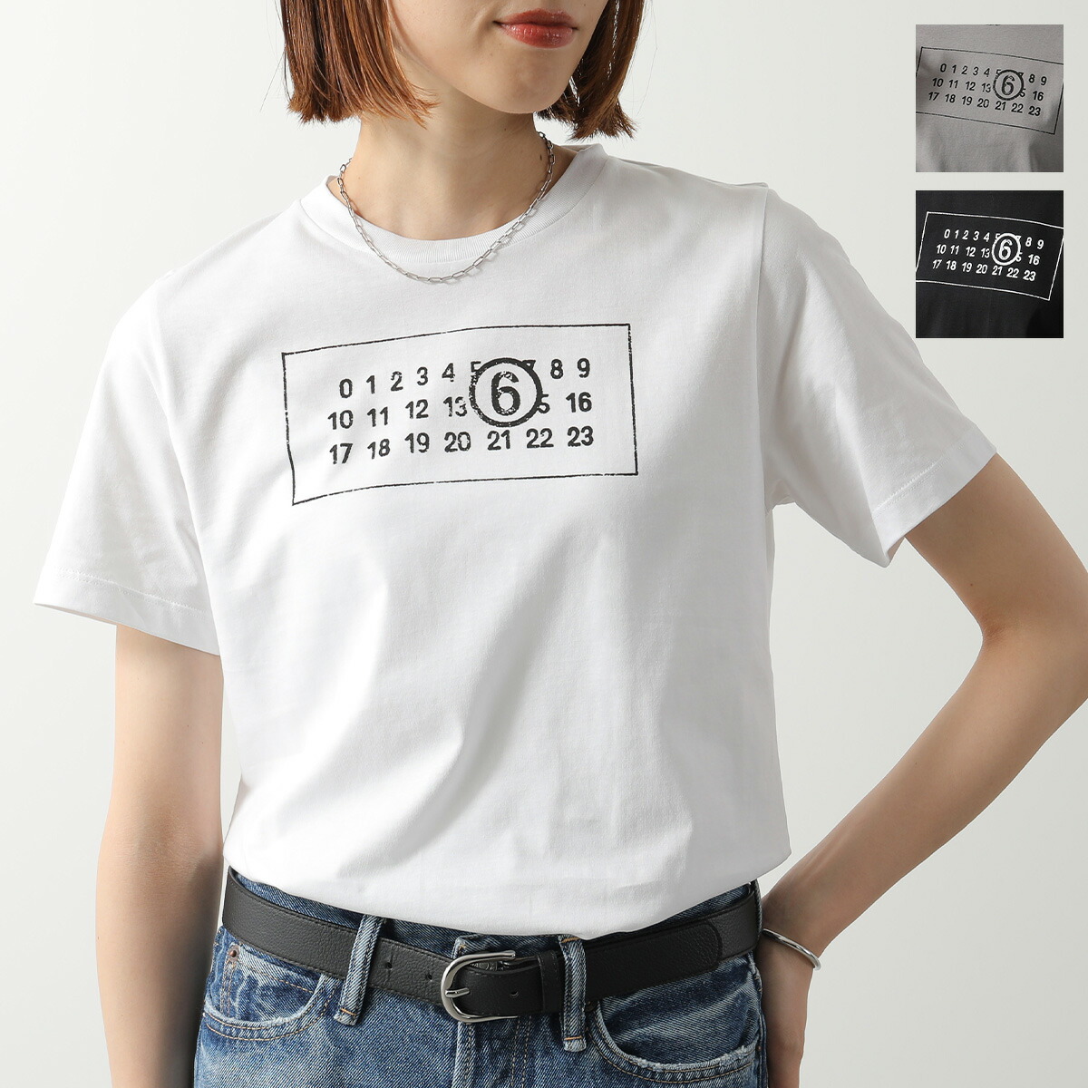 MM6 クロップドTシャツ ホワイト MM6 クロップドTシャツ ホワイト クロップド MM6 Maison
