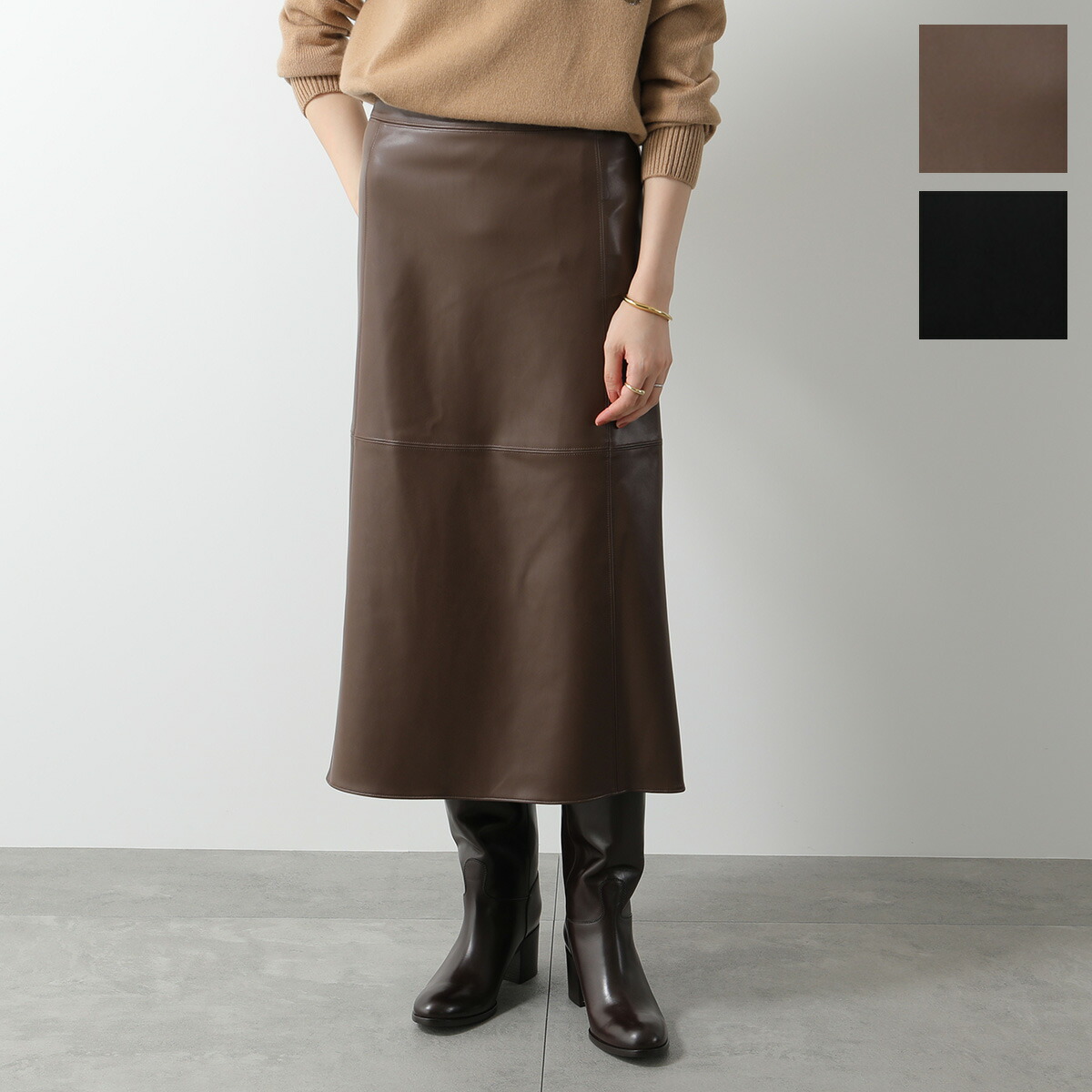 最高級ライン 白タグ MaxMara フレアスカート マーメイド 40 sk011-02_3.jpg