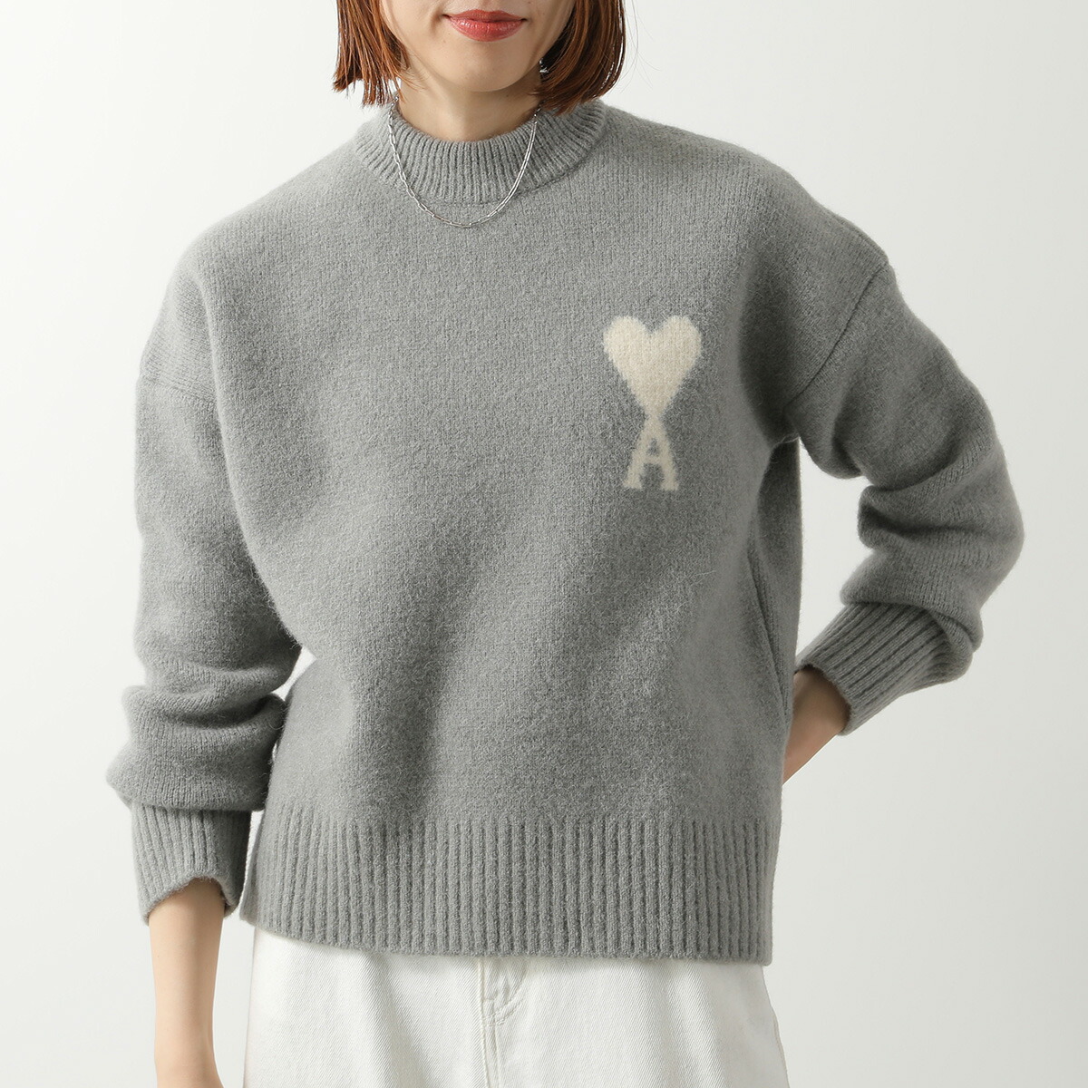 新品未着用 アミパリスAMI DE COEUR アルパカブレンドセーター 紫M AMI Alexandre Mattiussi ami paris アミパリス セーター UKS425
