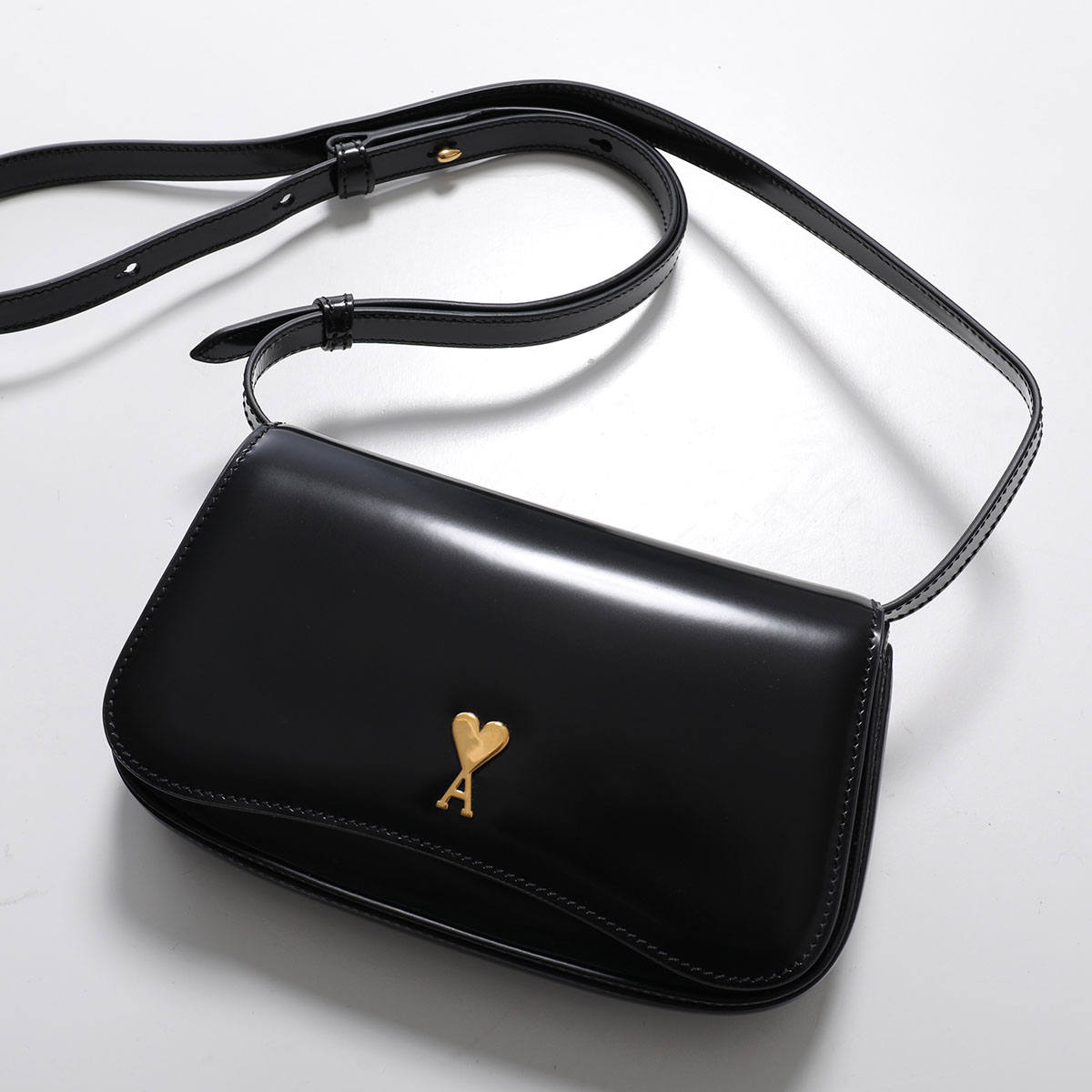 AMI PARIS ミニパリス バッグ レディース ショルダー ブラック AMI Alexandre Mattiussi PARIS (アミパリス ) スモール クロス