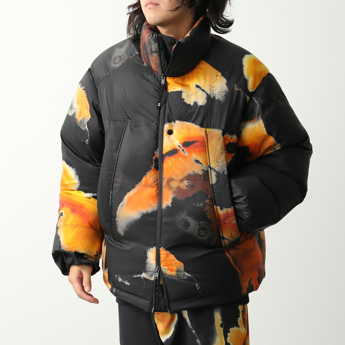 Y-3 ワイスリー ダウンジャケット AOP PUFFER JACKET KA2364 メンズ ナイロン パフ ジップアップ インナースリーブ ロゴ MULTCO/BLACK｜インポートセレクトmusee