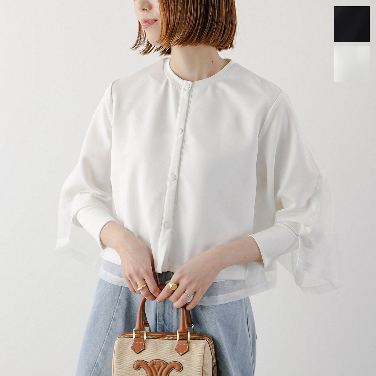 022041○ Back Channel sleeve print crew - karinrahm.se