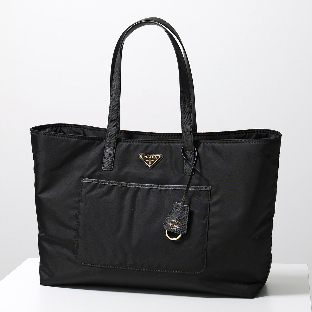 PRADA ブラック トートバッグ ブラック レザー トートバッグ | PRADA