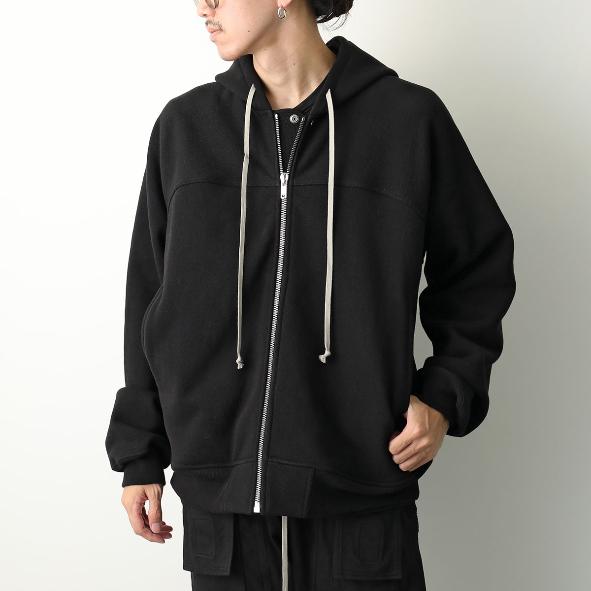 RICK OWENS リックオウエンス　ニットパーカー Rick Owens リックオウエンス パーカー ZIPPED HOODIE LONG